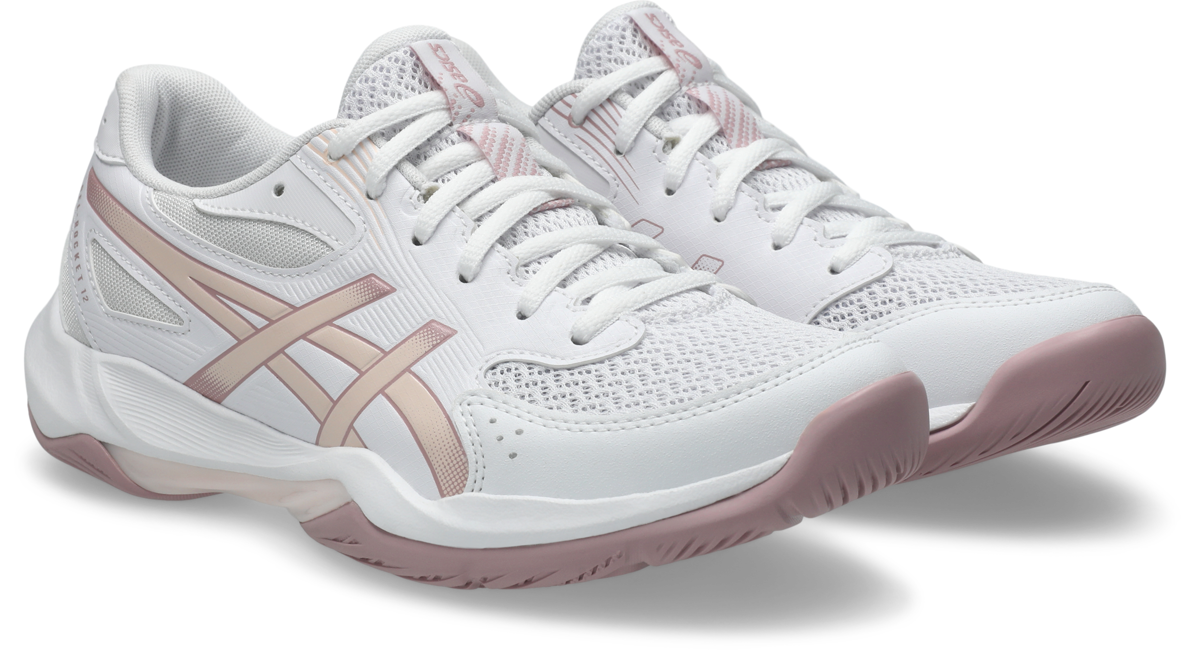 Asics, Unisex, Hallenschuh »GEL-ROCKET 12« besonders geeignet für Handball und Volleyball, weiß, pearl pink, 40, Bequemer Hallenschuh von Asics