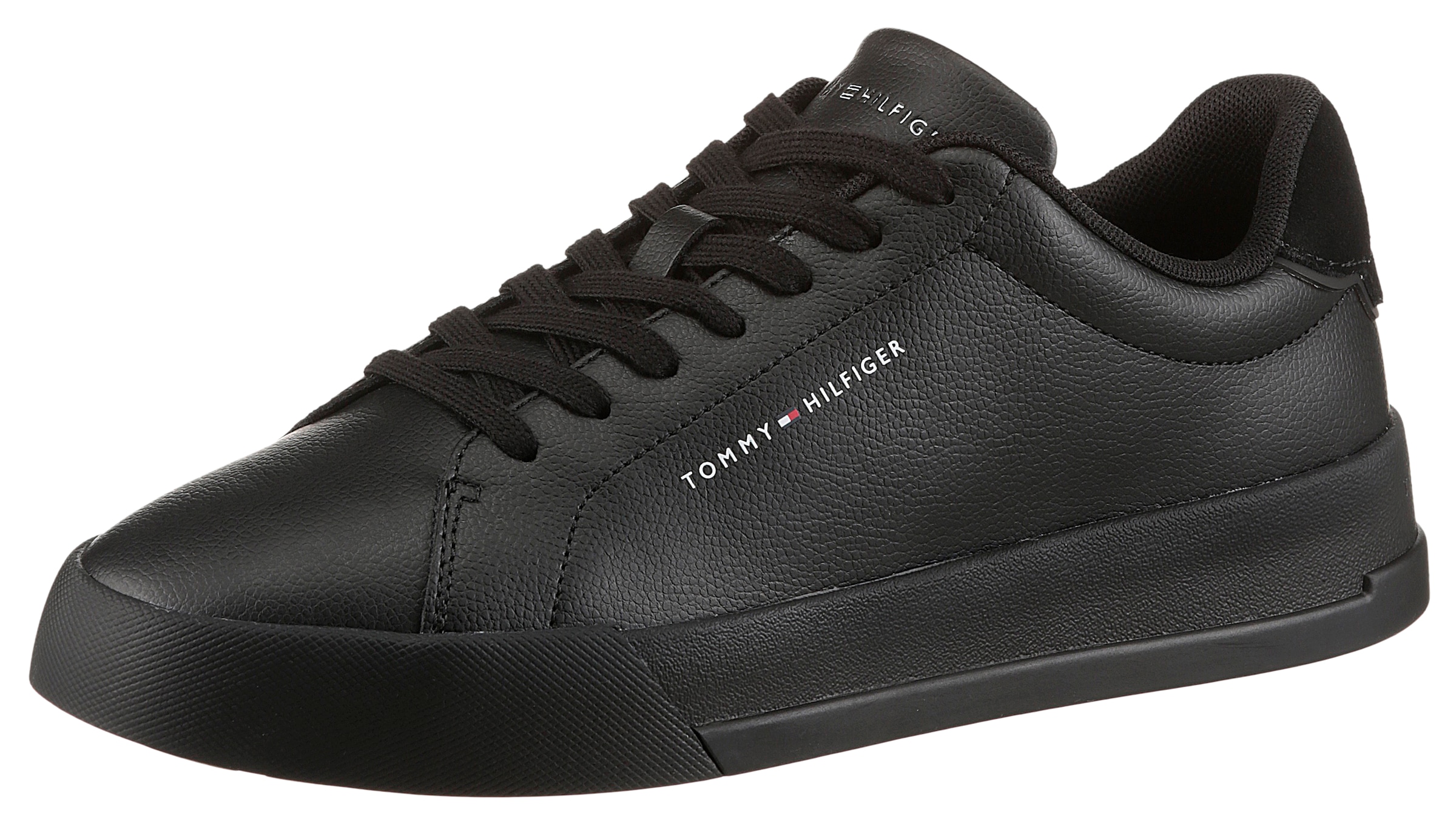 Image of Tommy Hilfiger Sneaker "TH COURT LTH DETAIL ESS", Freizeitschuh, Halbschuh, Schnürschuh mit seitlichem Logoschriftzug