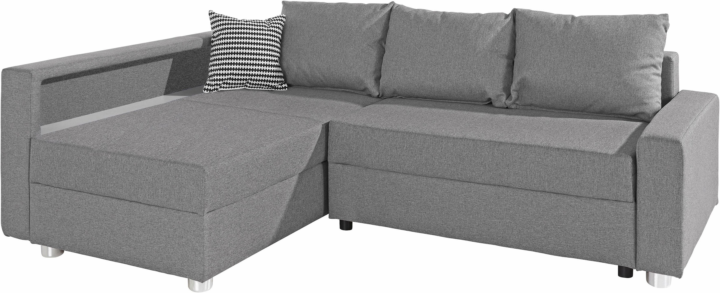 Image of COLLECTION AB Ecksofa, inklusive Bettfunktion, Bettkasten und Federkern, wahlweise mit RGB-LED-Beleuchtung und USB-Port, Inklusive seitlichem Regalboden, Ottomane links oder rechts montierbar bei Ackermann Versand Schweiz