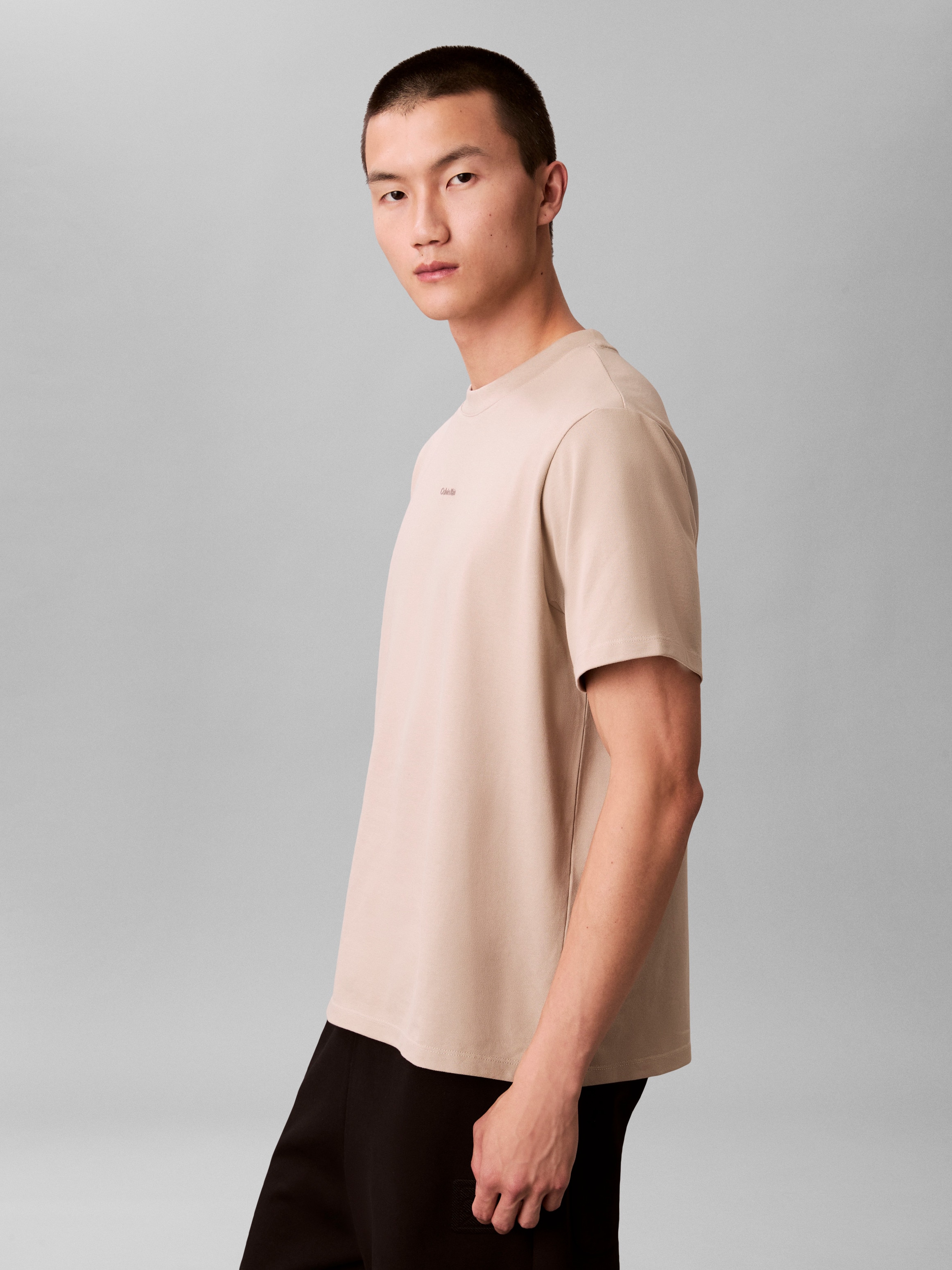 Calvin Klein T-Shirt »SS STRETCH PIQUE NANO EASY TEE« Mit Rundhalsausschnitt