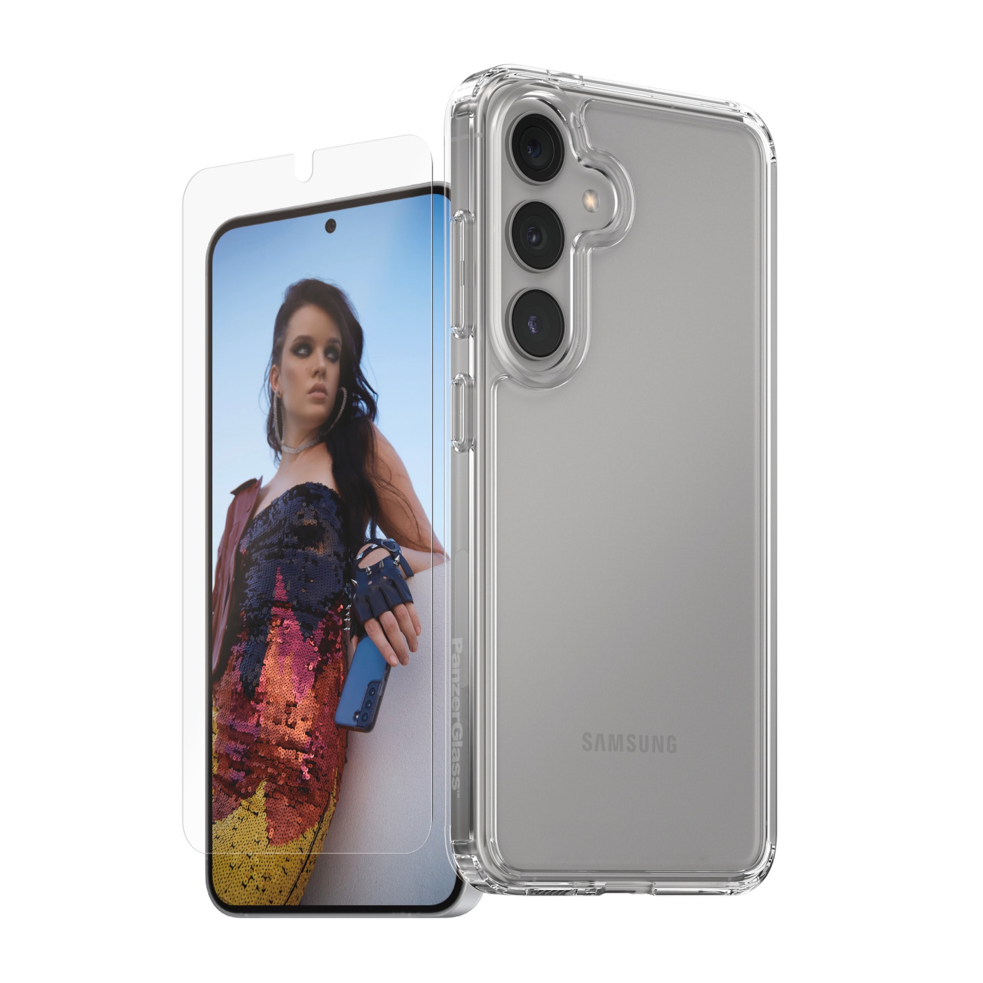 CARE by PanzerGlass Displayschutzglas »2-in-1 Protection Set«, für Samsung Galaxy S25+, Displayschutzfolie, Schutzfolie, Bildschirmschutz, kratz- & stossfest