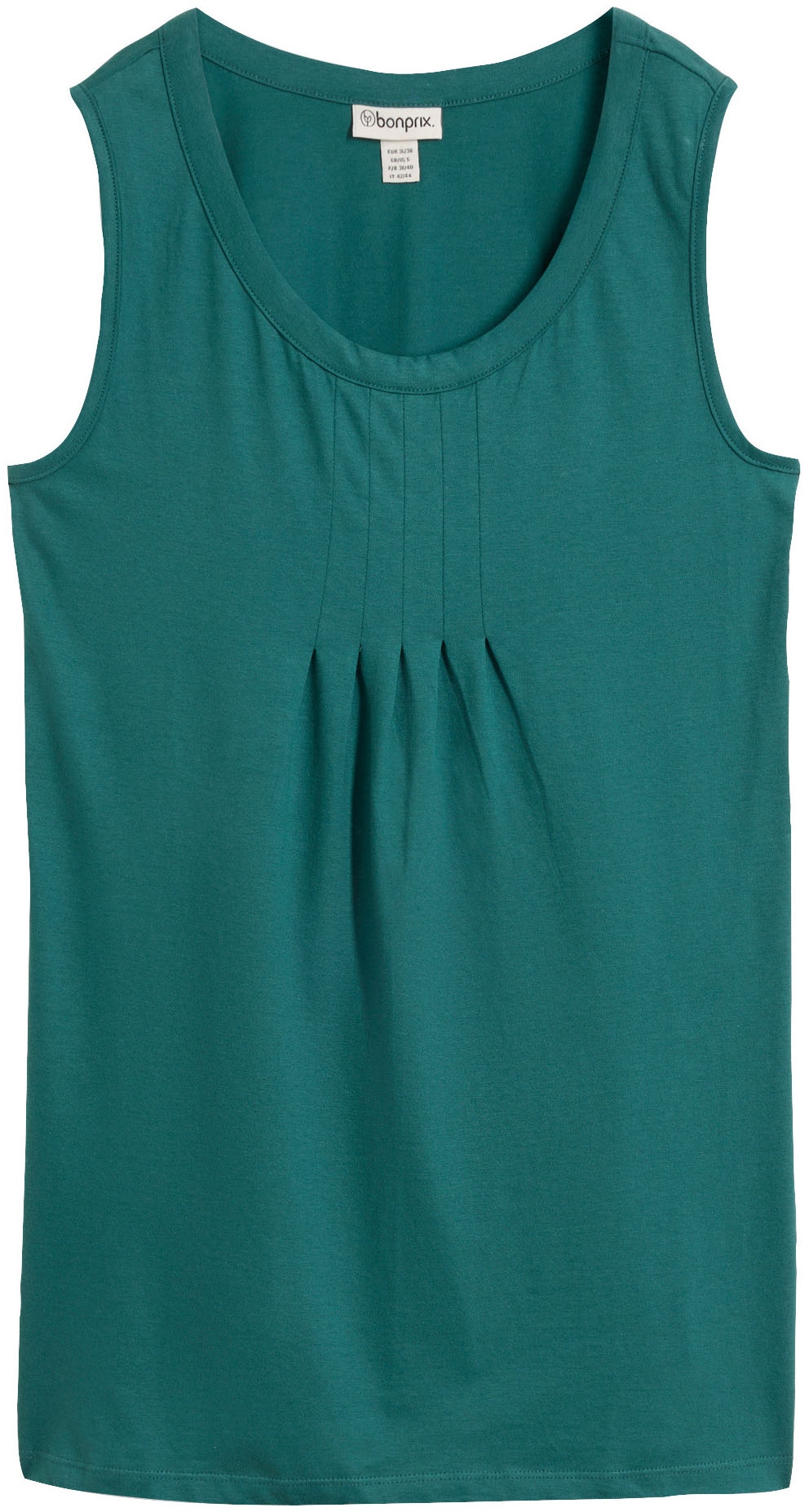 bonprix Top long »Long-Top« mit elegantem Faltendetail, lockere Passform, reine Baumwolle