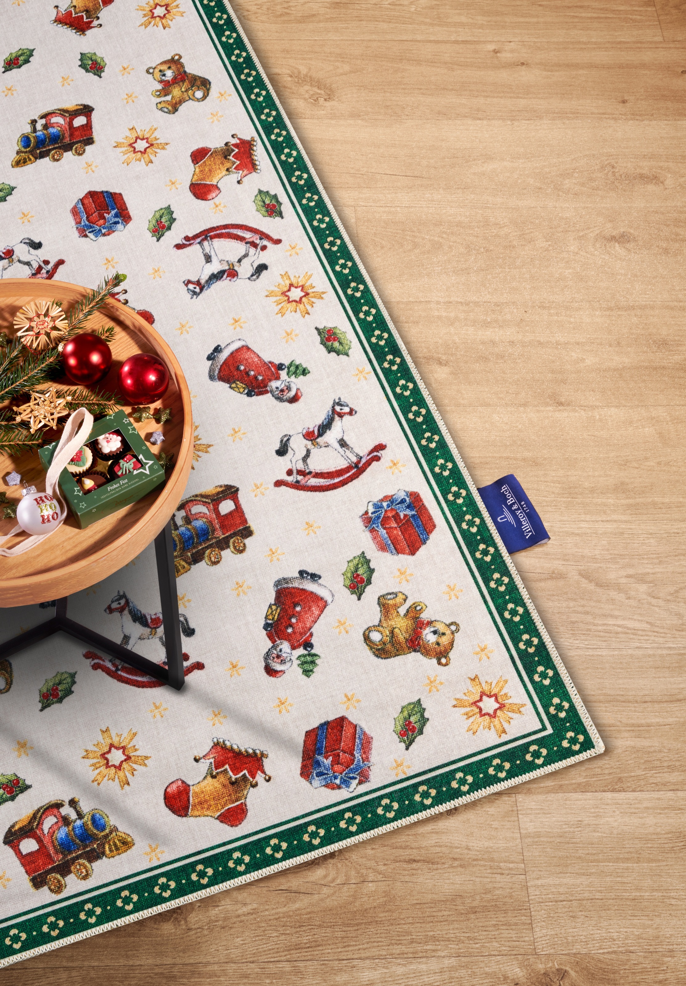 Villeroy & Boch Teppich »Nostalgic Toy's Delight, eckig, rund und Läufer«, rechteckig, 3 mm Höhe, Weihnachten, Wohnzimmer, Flur, Geschenk, Toys Delight, Dekoration