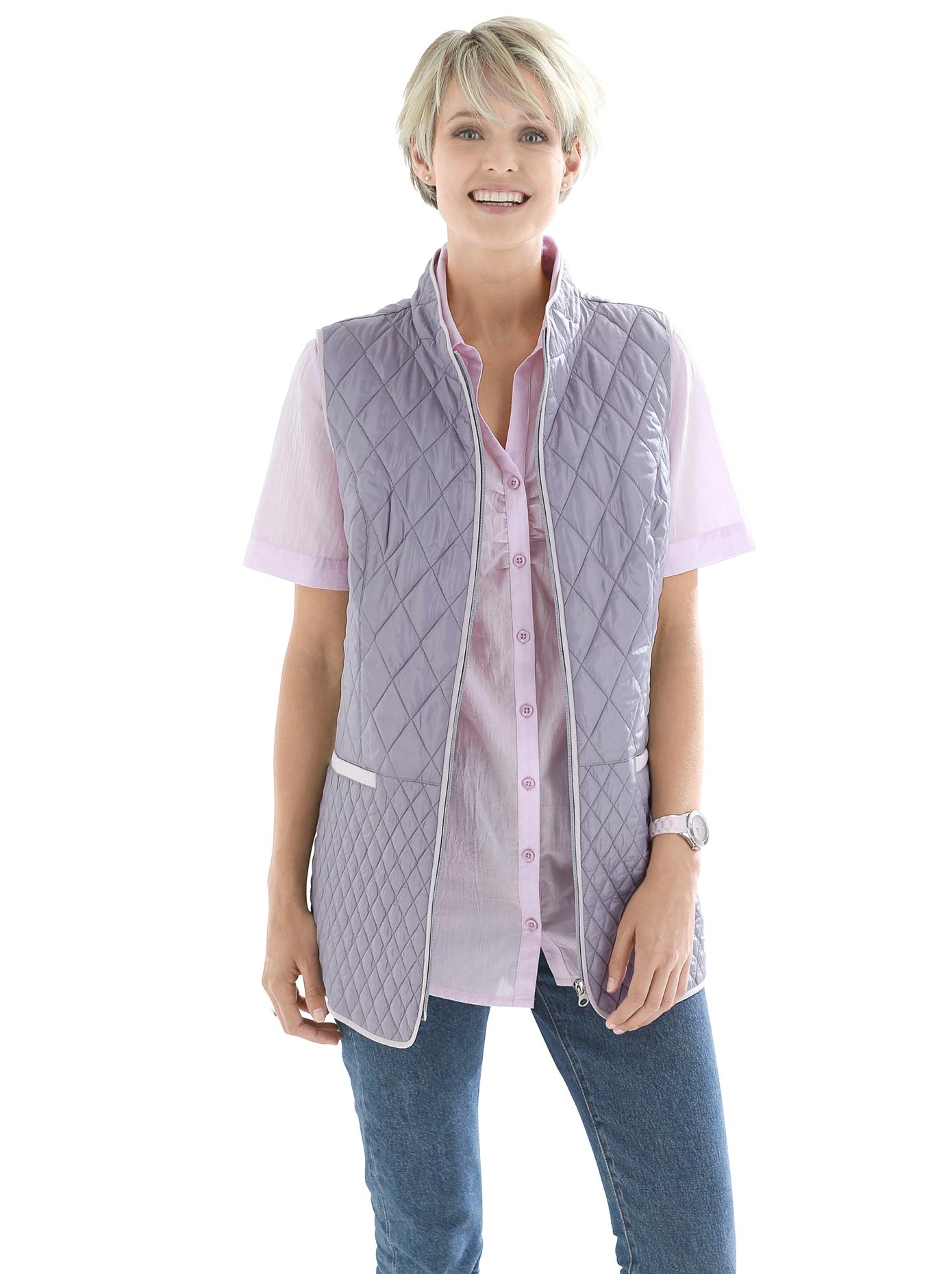 Steppweste mit peppigem, kontrastfarbenem Futter