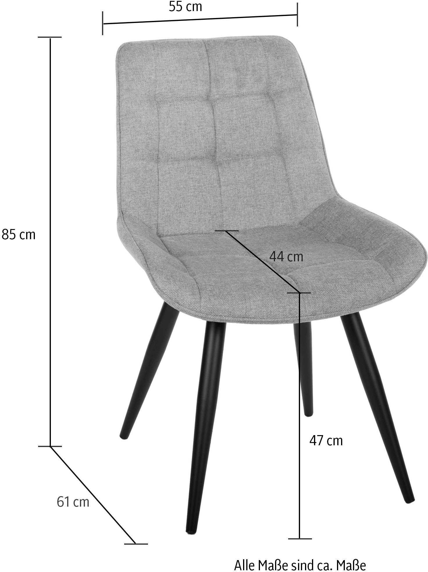Duo Collection Esszimmerstuhl »Iris Esszimmerstuhl, 4er-Set« (Set) 4 Stk.robuster Stoffbezug, gesteppte Polsterung, bis 110 kg belastbar