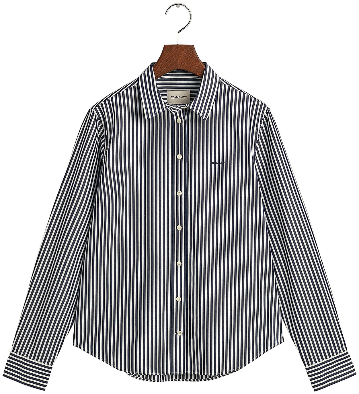 Gant Hemdbluse »REG POPLIN STRIPED SHIRT«, mit einer kleinen Logostickerei auf der Brust