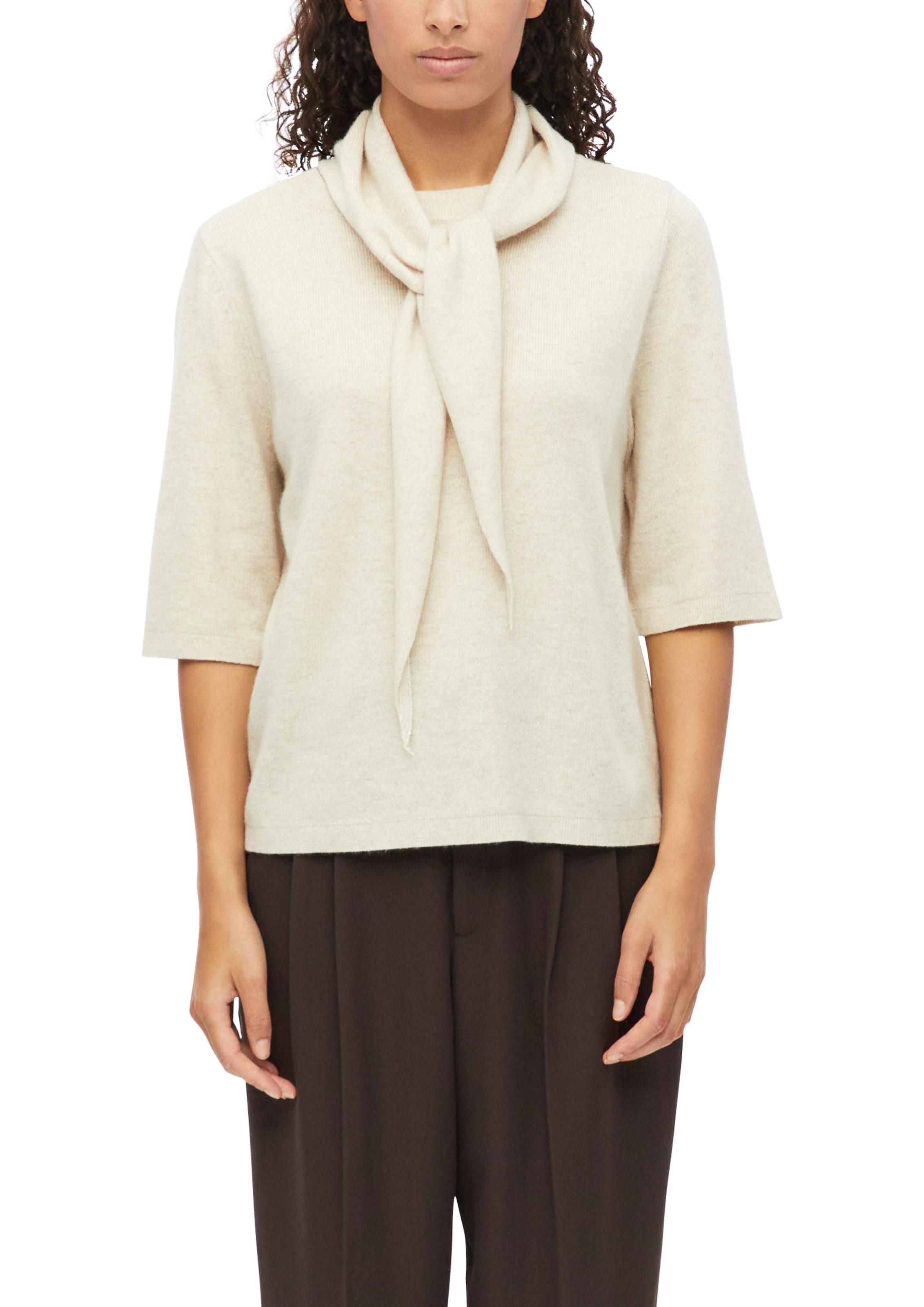 Image of s.Oliver Strickpullover 3/4-Arm / mit Woll-Schal / Viskose-Wolle