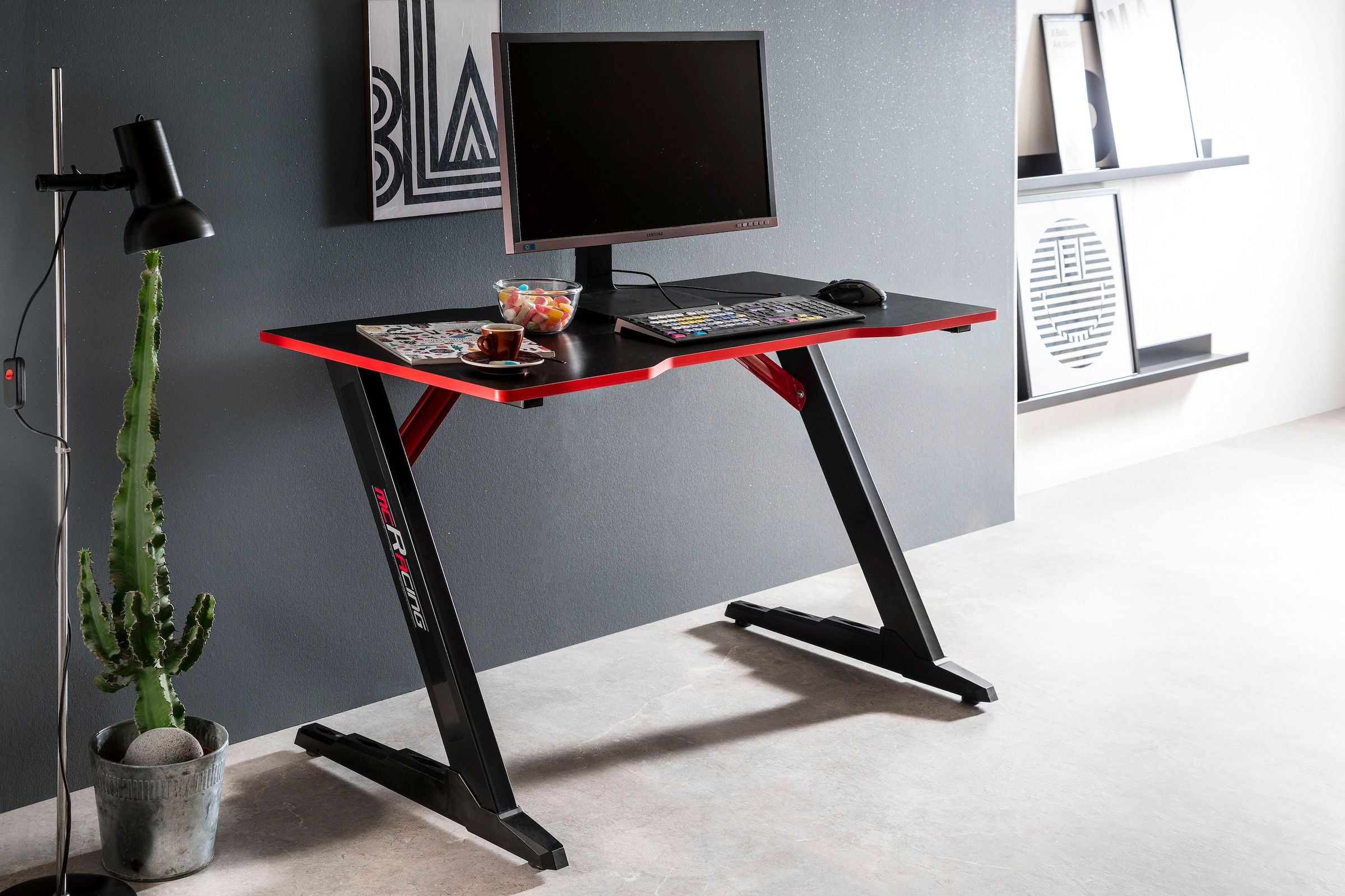 MCA furniture Gamingtisch »mcRacing Desk Gaming schwarz acheter confortablement 7«, Desk