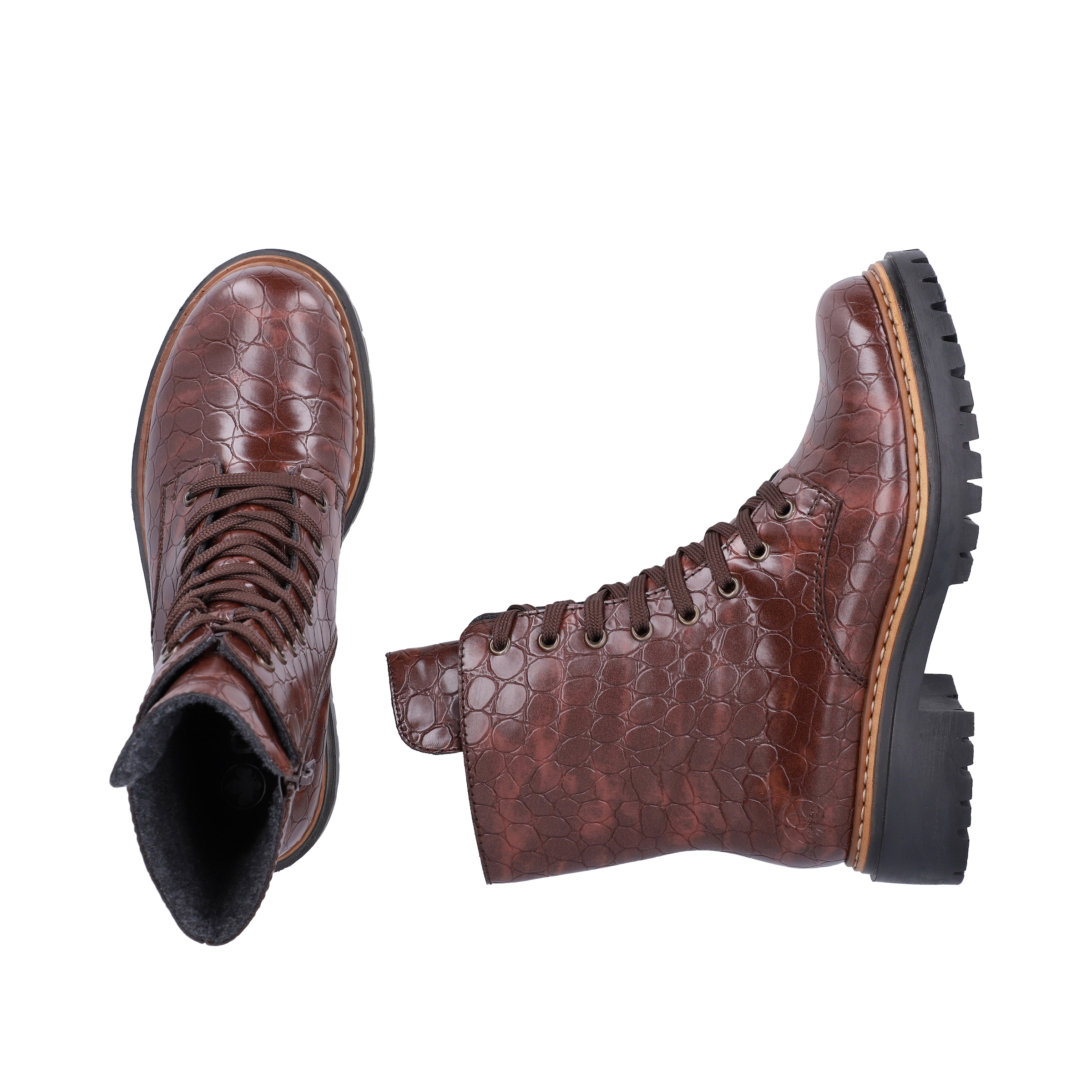 Rieker Bottines à lacets  Schnürstiefelette, Profilsohle, in veganer Verarbeitung