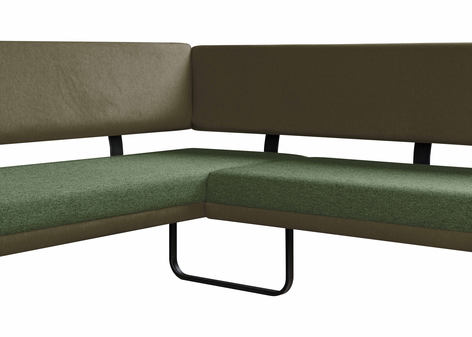 GOODproduct Ensemble de bancs d'angle »Gabi Essecke, Sitzgruppe, Eckbankgruppe, Küchenbankgruppe« Ensemble, 4tlg, 4 pièces tlg. Gestell aus matt-schwarzem Flachmetall, stabil, 2-Stoff-Design