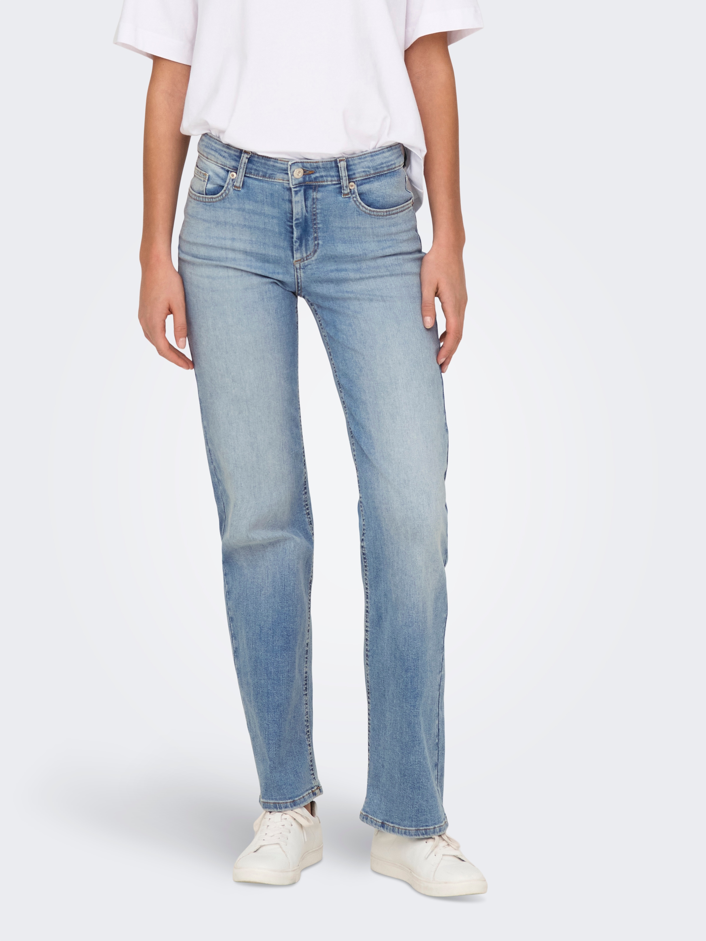 Image of ONLY Straight-Jeans "ONLBLUSH MID STRAIGHT DNM TAI467 NOOS" 5-Pocket Style