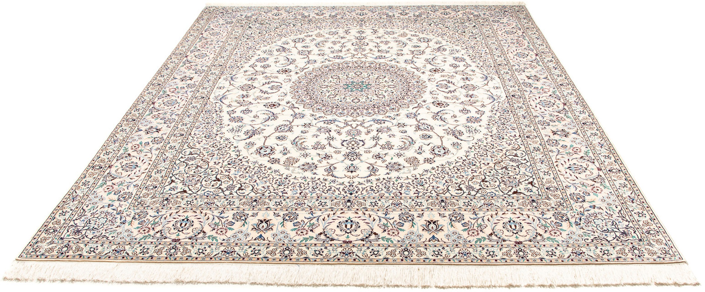Image of morgenland Orientteppich »Perser - Nain - Premium - 262 x 209 cm - beige«, rechteckig, 6 mm Höhe, Wohnzimmer, Handgeknüpft, Einzelstück mit Zertifikat bei Ackermann Versand Schweiz
