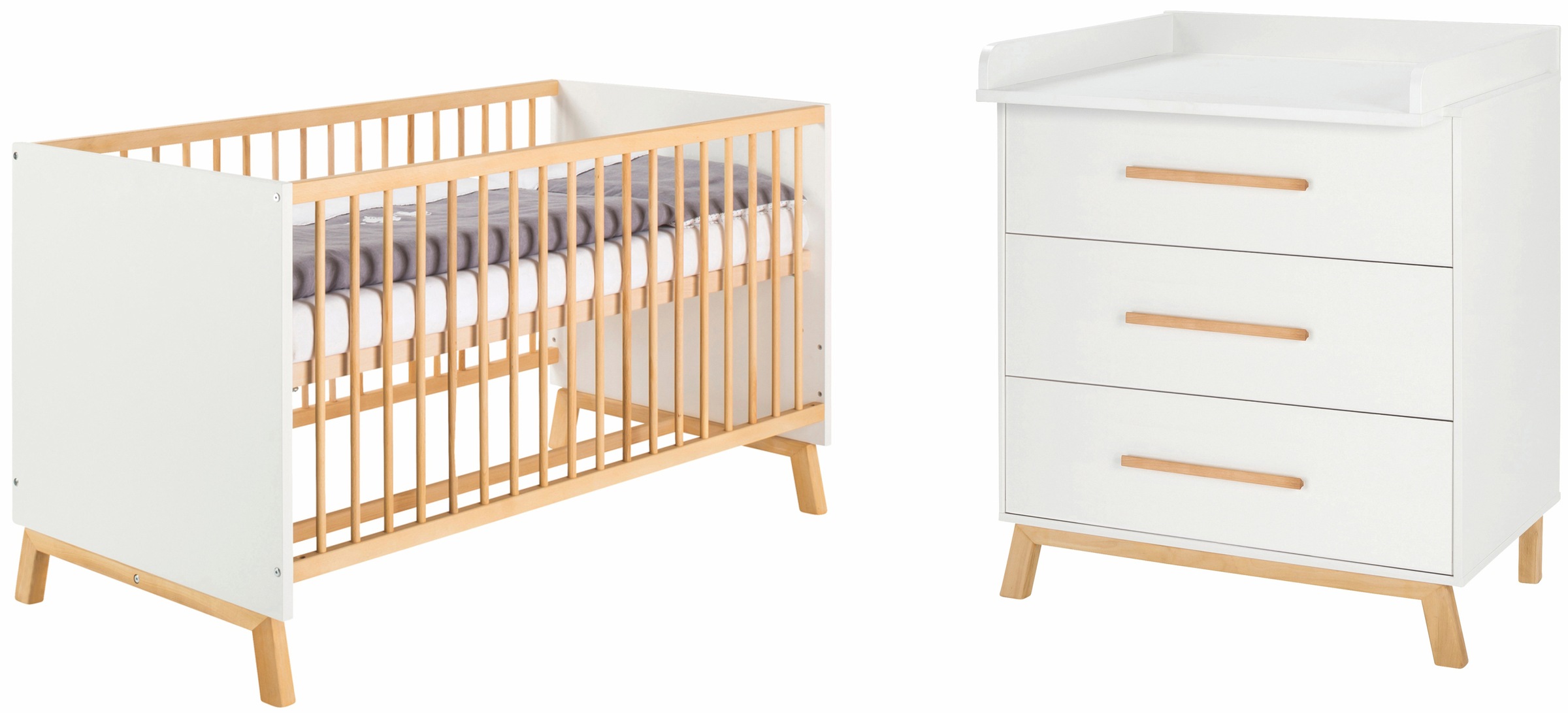 Image of Schardt Babymöbel-Set »Sienna White«, (Spar-Set, 2 St., Kinderbett, Wickelkommode), mit Kinderbett und Wickelkommode; Made in Germany bei Ackermann Versand Schweiz