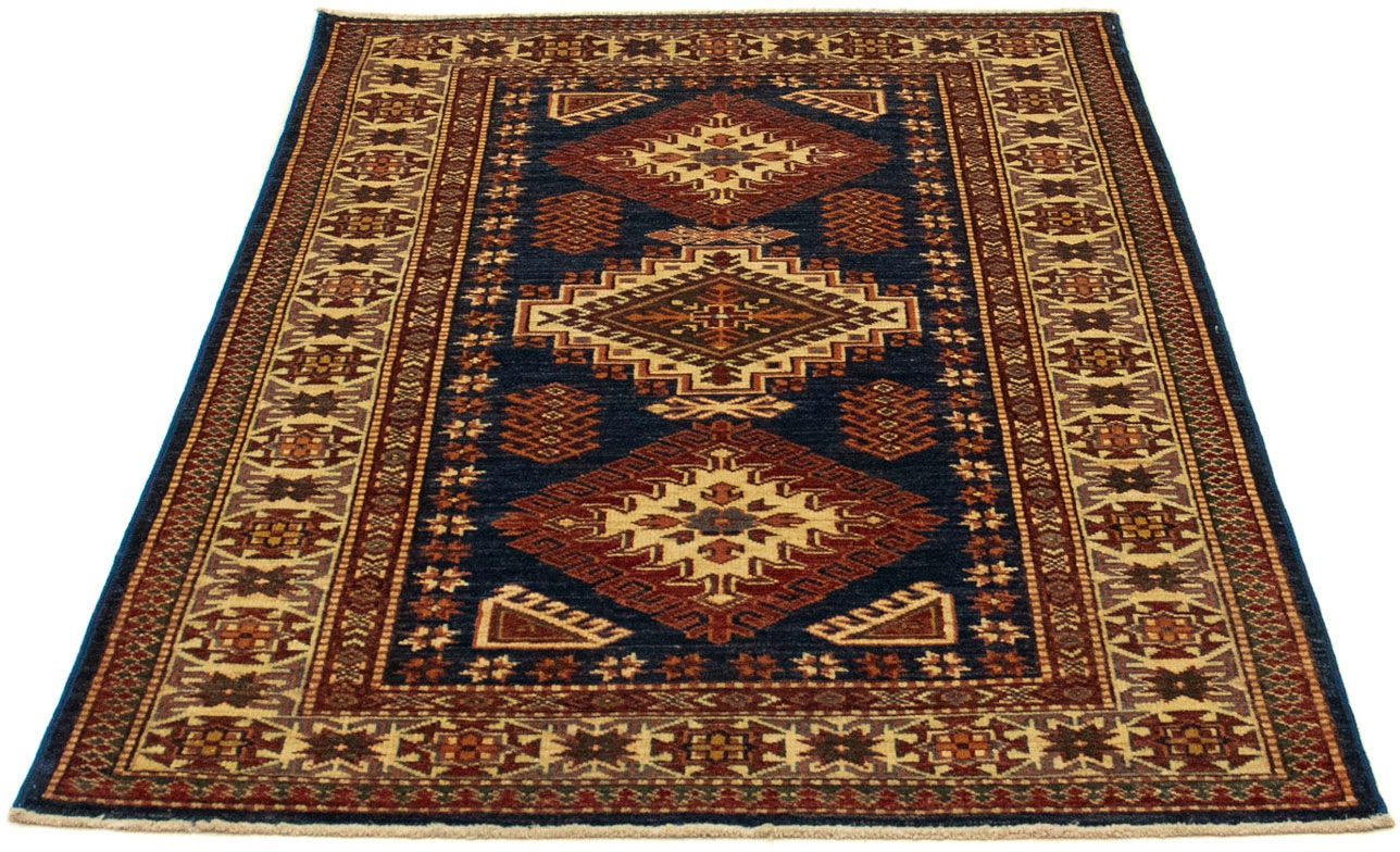 Image of morgenland Orientteppich »Ziegler - Kazak - 157 x 93 cm - dunkelblau«, rechteckig, 6 mm Höhe, Wohnzimmer, Handgeknüpft, Einzelstück mit Zertifikat bei Ackermann Versand Schweiz