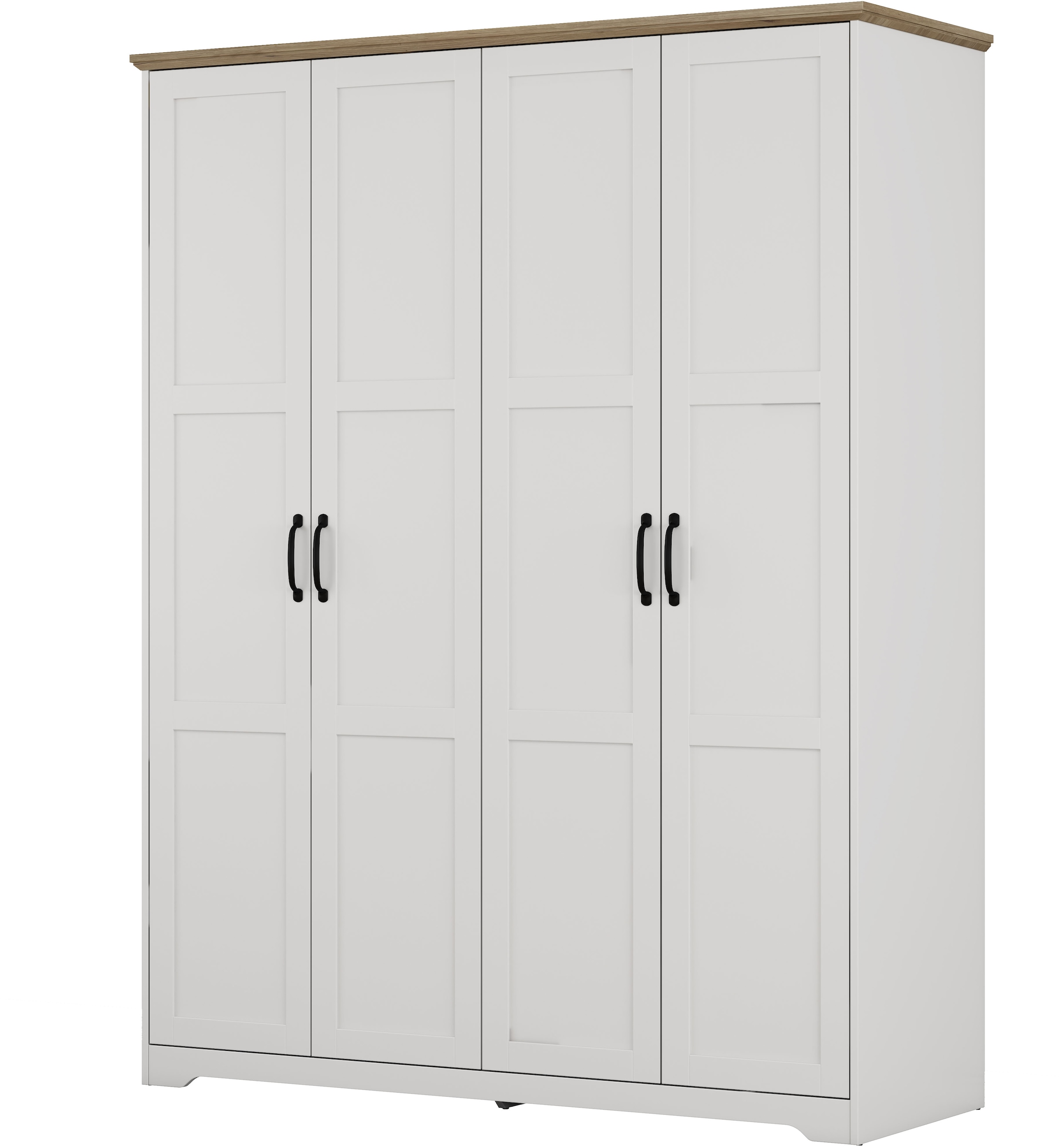 GOODproduct Kleiderschrank »Emmilia Schrank Schlafzimmerschrank im Landhaus Design« Mit vielen Einlegeböden und Softclose Türen,  Landhaus Schrank mit  4 Türen Breite 151,1cm Höhe 2m