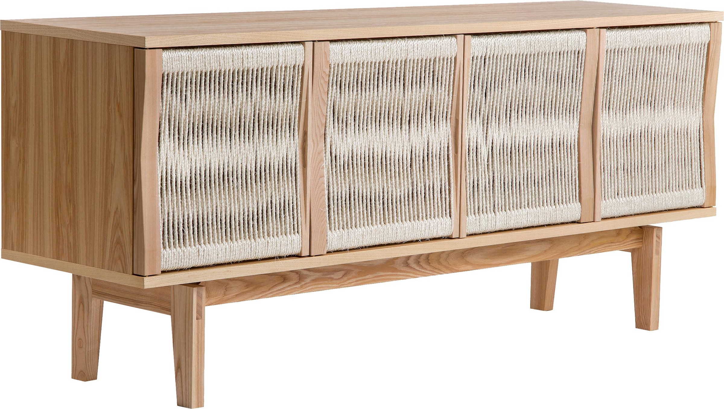 Woodman Sideboard »Lidia« Kommode, Türenfronten aus nartürlichem Hanfseil, Breite 180 cm, FSC®