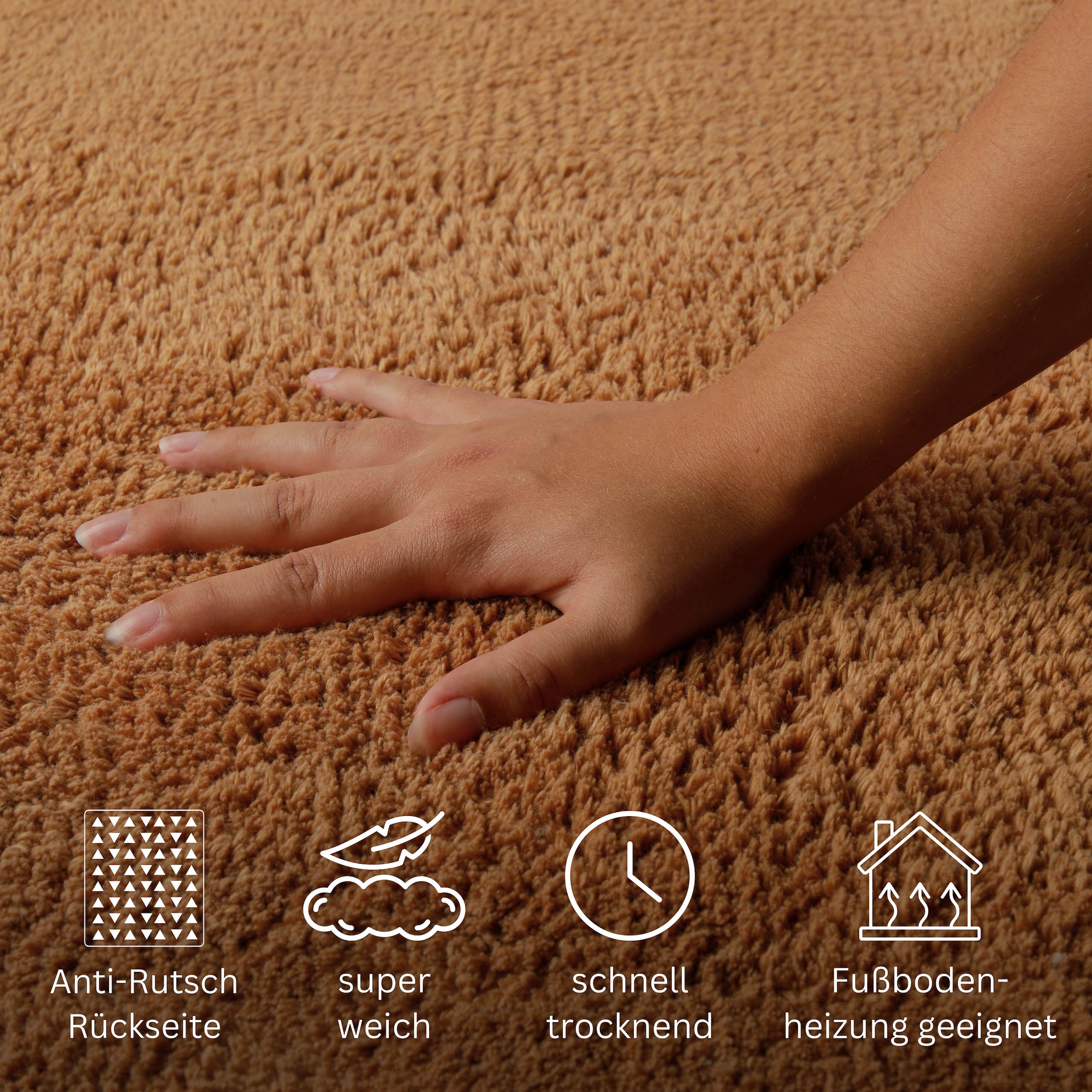 GOODproduct Badematte »Selenne« Höhe 20 mm Badteppich, getuftet, modern, Uni, antirutsch, flauschig, Baumwolle