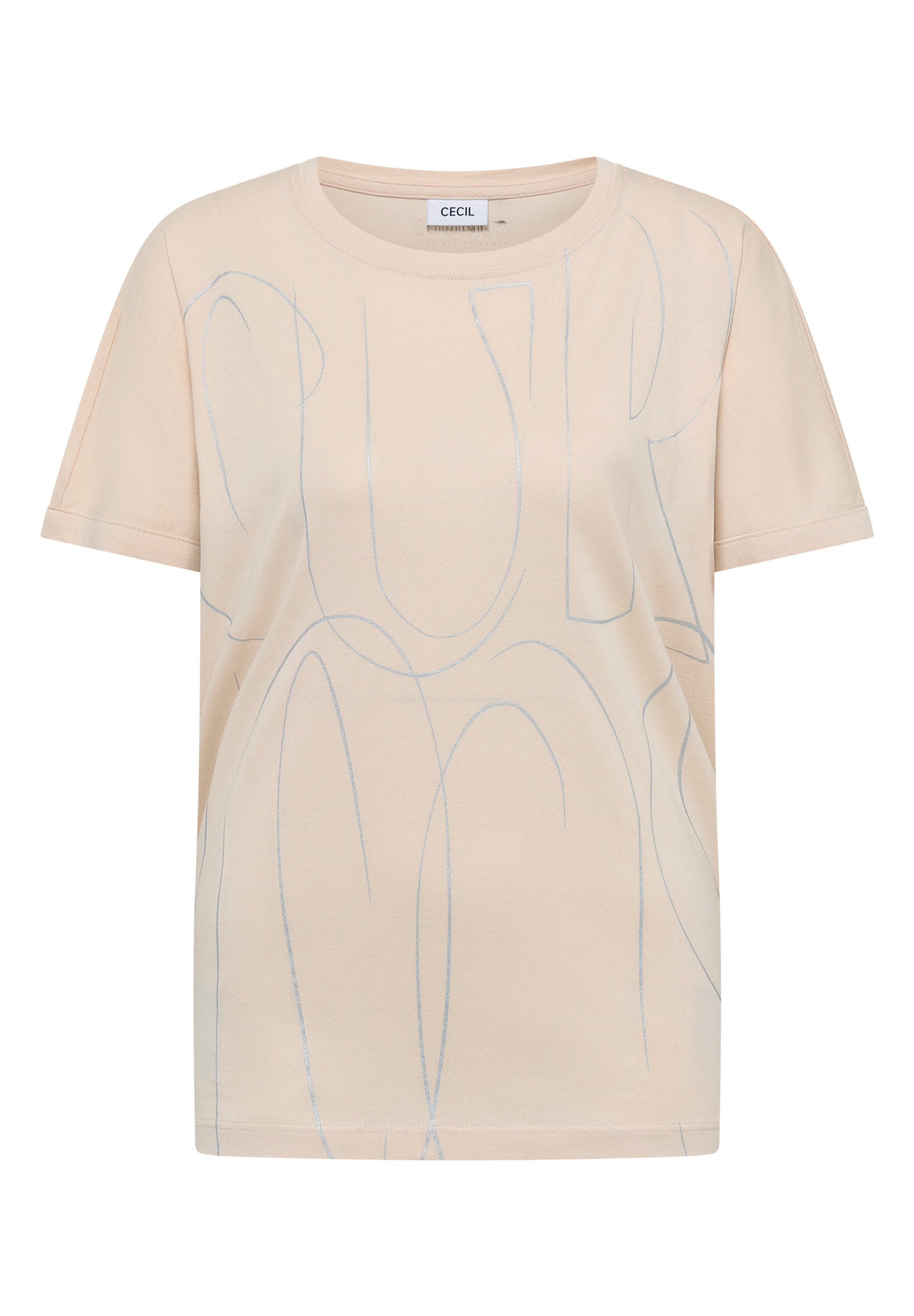 Cecil T-shirt à manches courtes Rundhals mit Folienprint