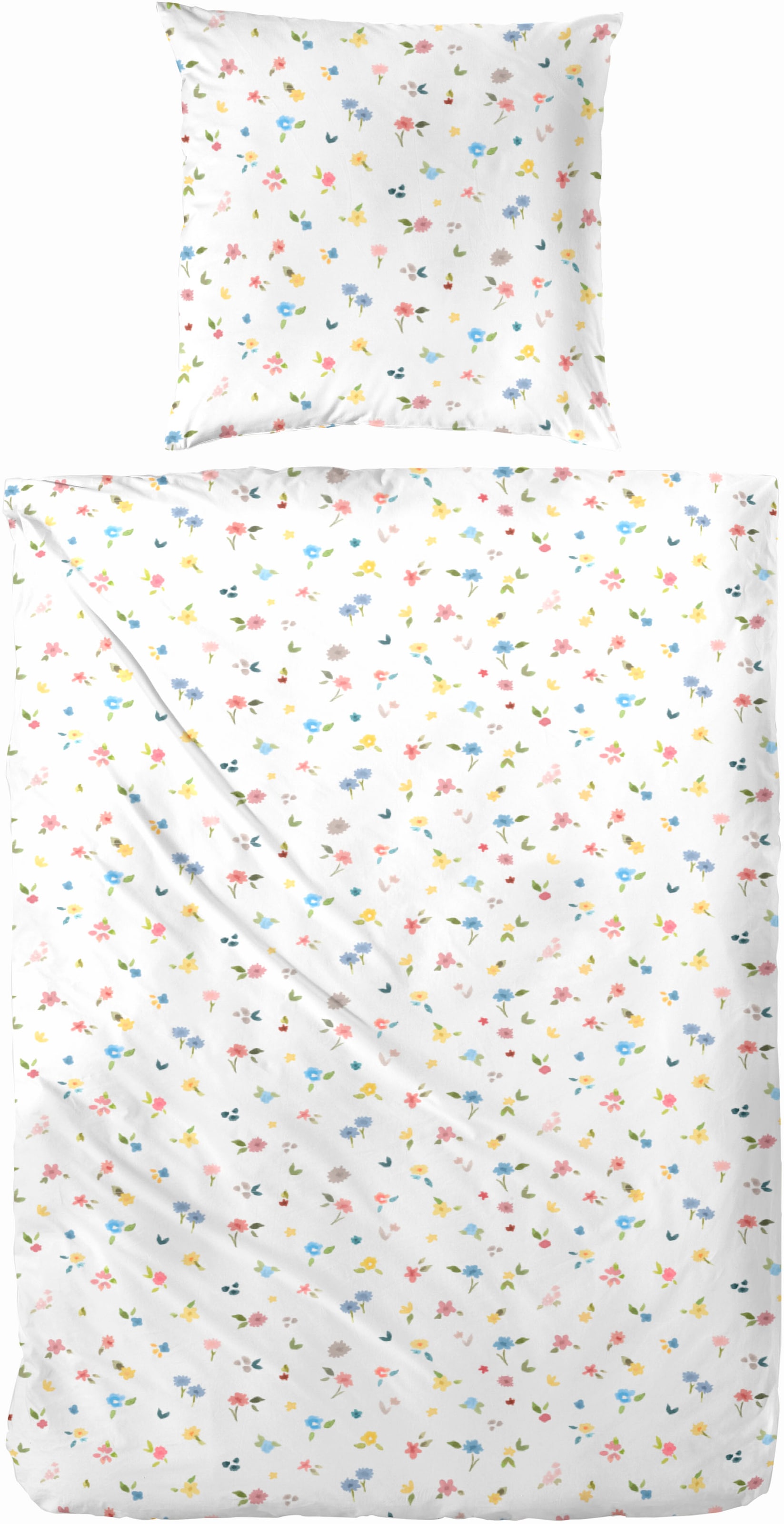 Image of Primera Bettwäsche "Baumwoll-Bettwäsche Uni-Blümchen" 2 Stk. mit kleinen Blümchen