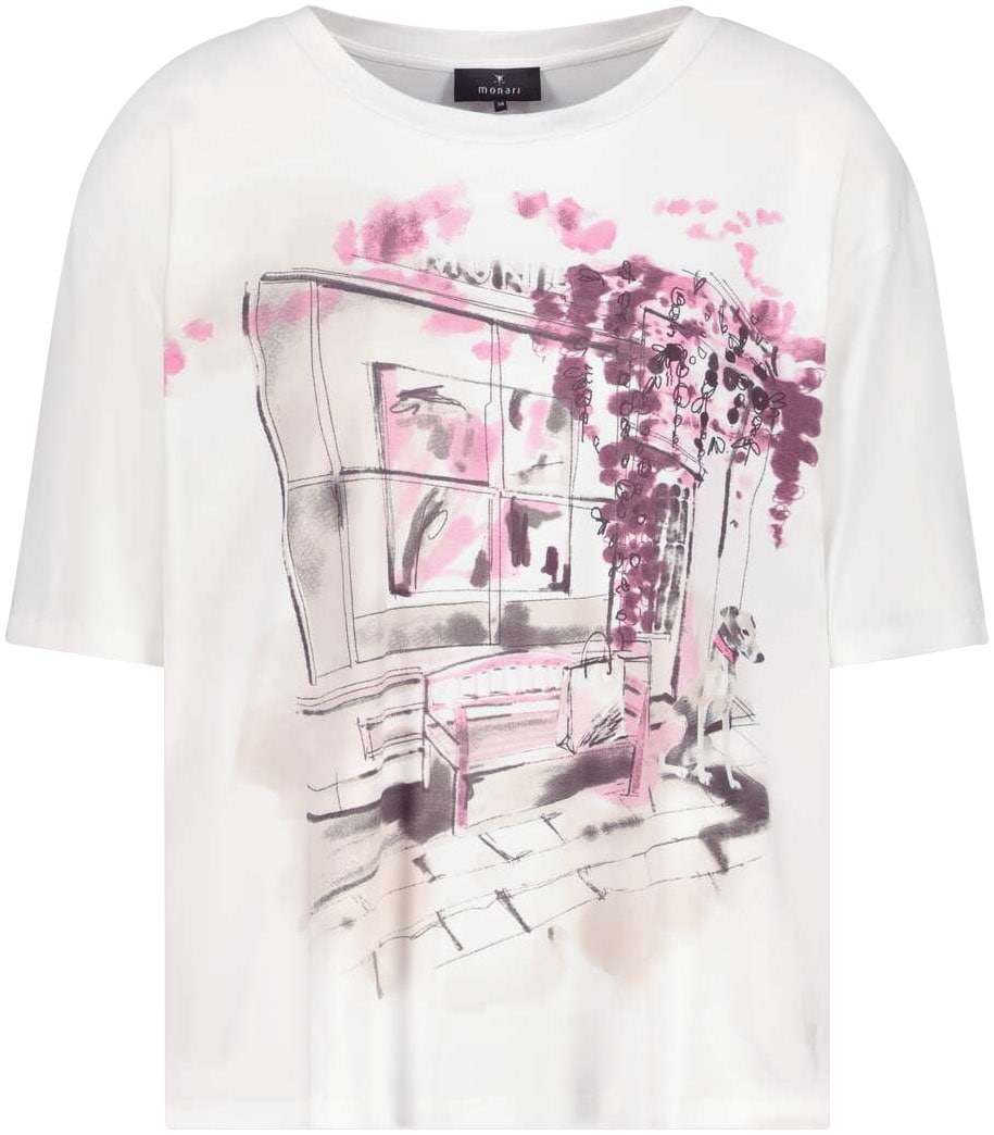 Monari Rundhalsshirt, mit Frontprint