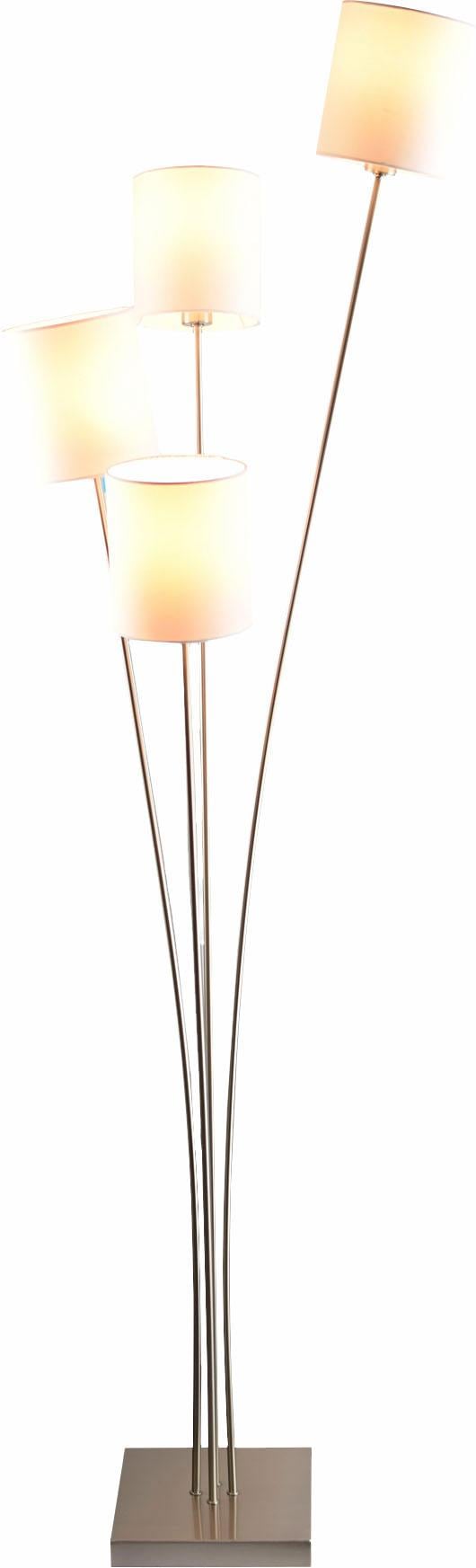 Home affaire Stehlampe »Rivera«, 4 flammig, Leuchtmittel E14 | ohne Leuchtmittel, Stehleuchte mit Stoff Schirmen, verstellbar