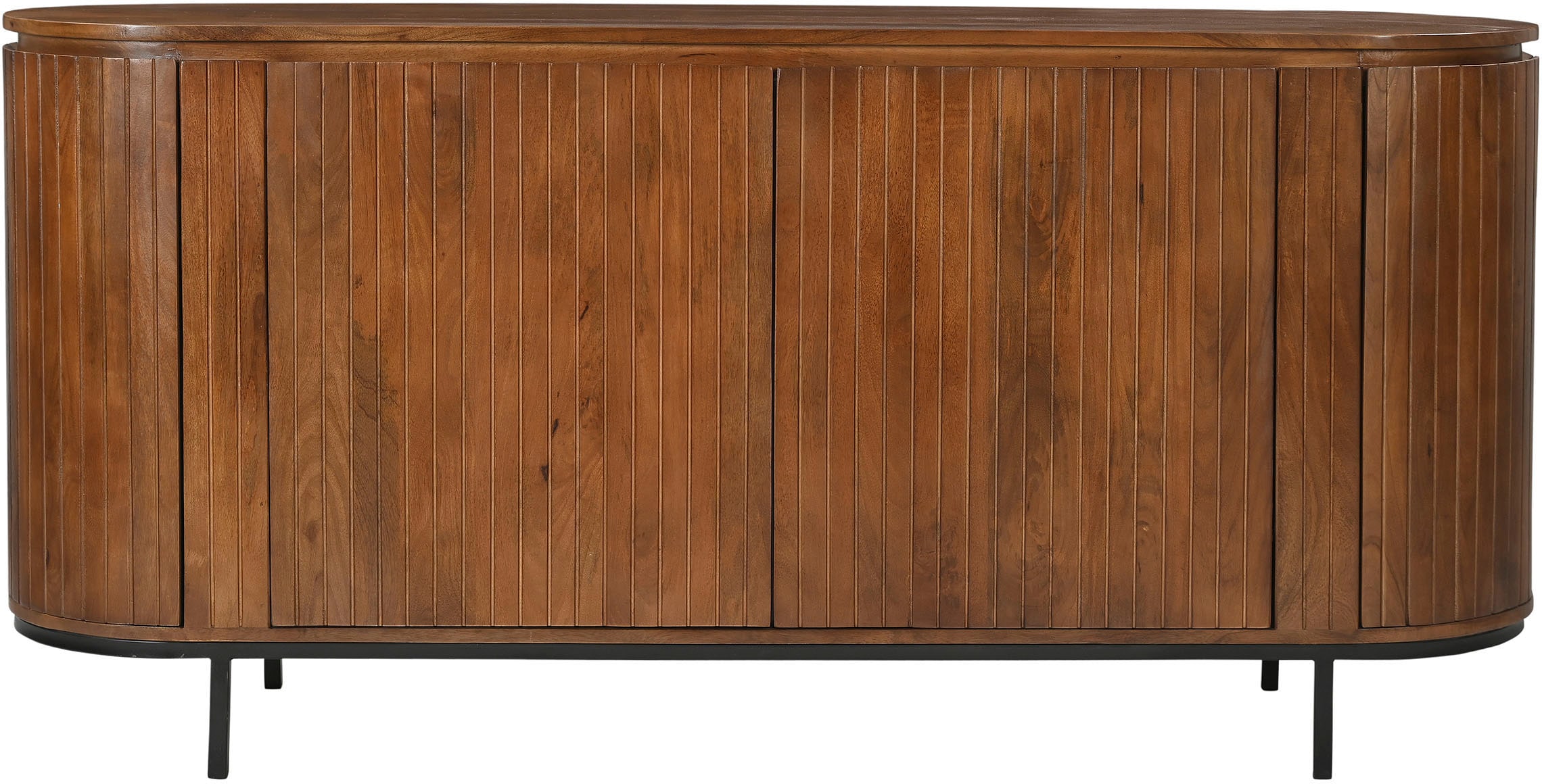 SIT Sideboard »Newcastle aus massivem Mangoholz mit Lamellenfront & 4 Türen« 1 Stk. tlg. 4 Türen, 8 Fächer & zarte Lamellenfront aus Mangoholz