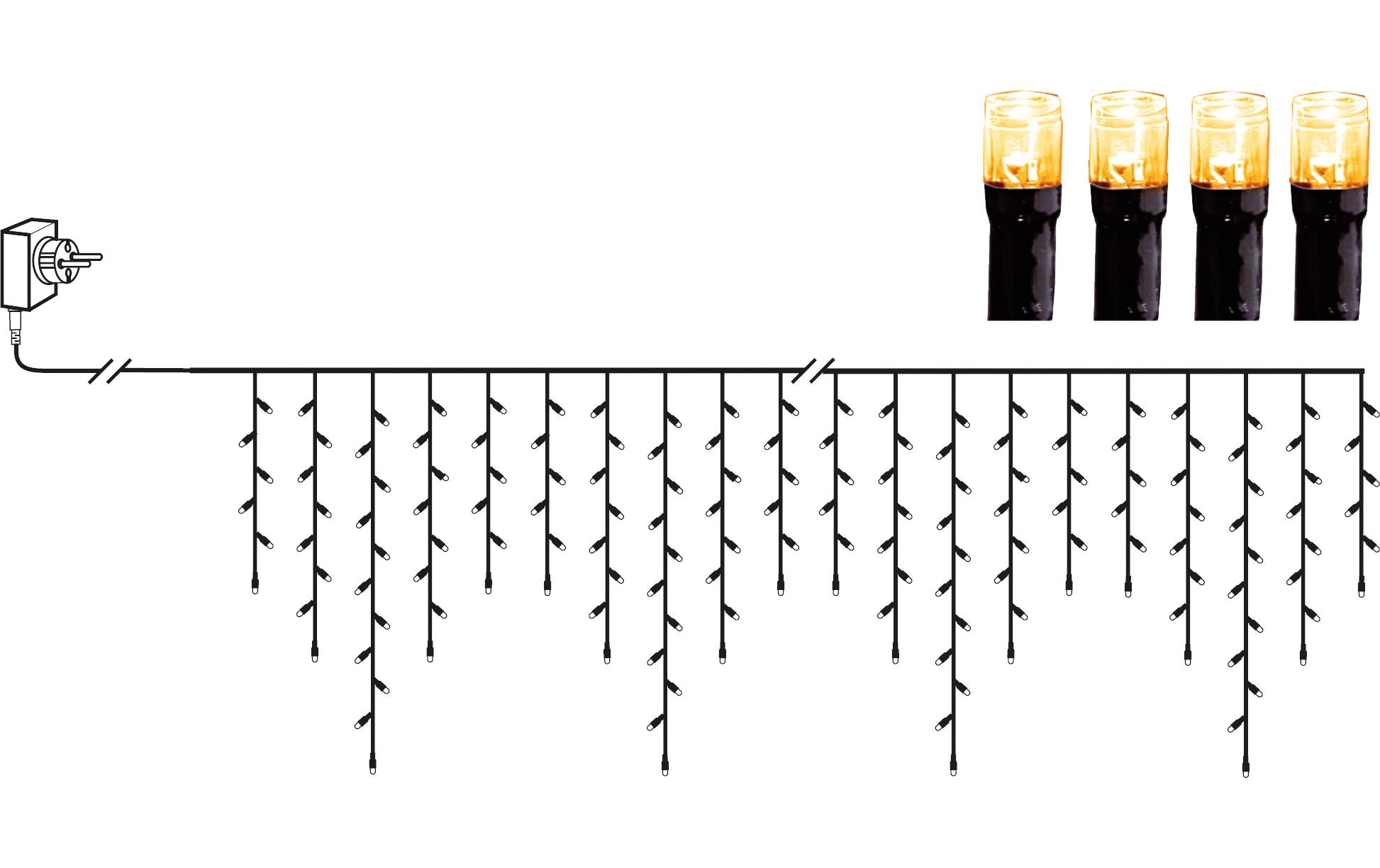 Parforce Traditional Hunting LED-Lichtervorhang »Ici«, 240 St.-flammig