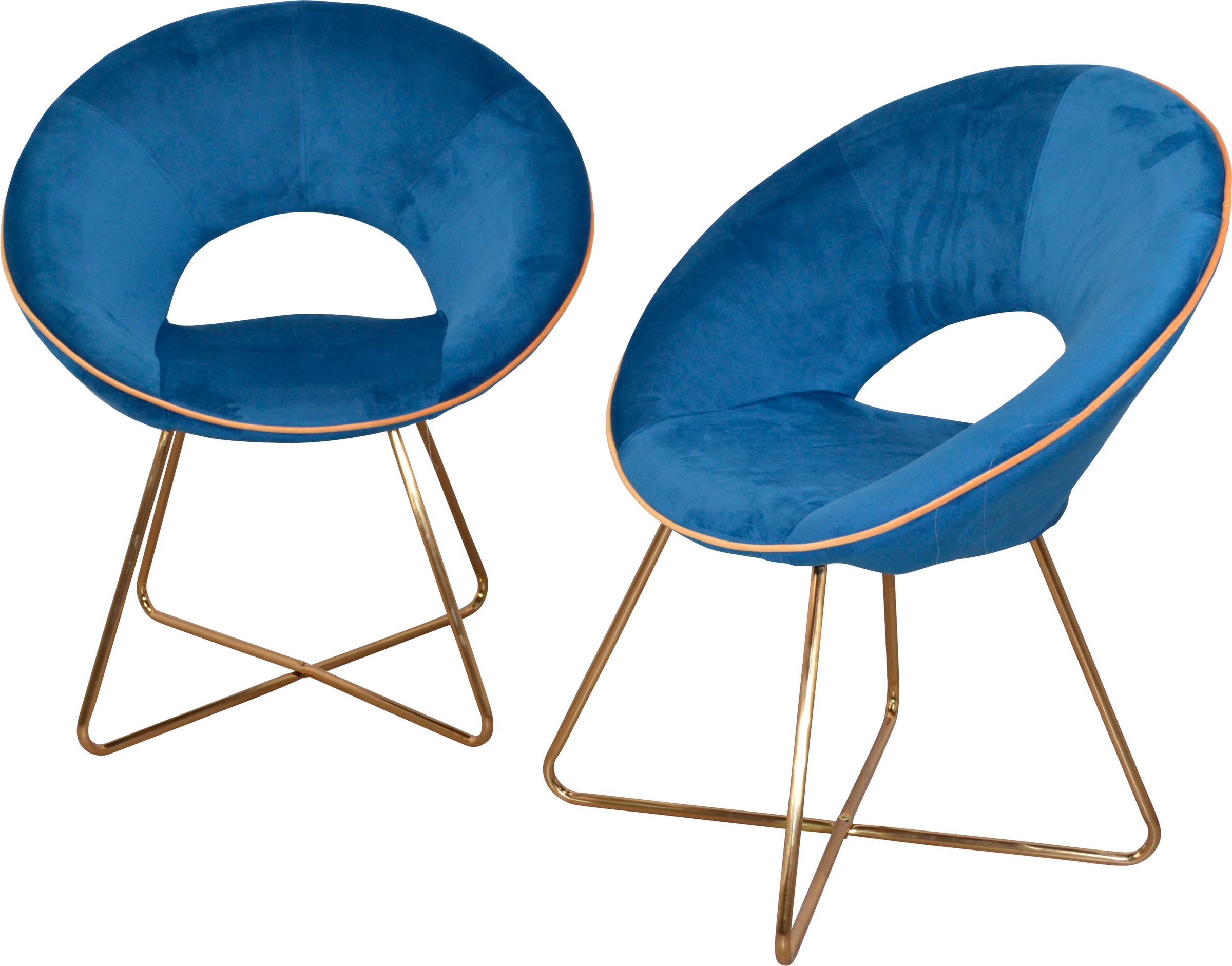 Image of INOSIGN Polsterstuhl »Liano«, (Set), 2 St., Samtstruktur, Polstersessel mit Gestell aus Stahlrohr, goldfarben, Sitzschale schaumstoffgepolstert, Samtbezug bei Ackermann Versand Schweiz