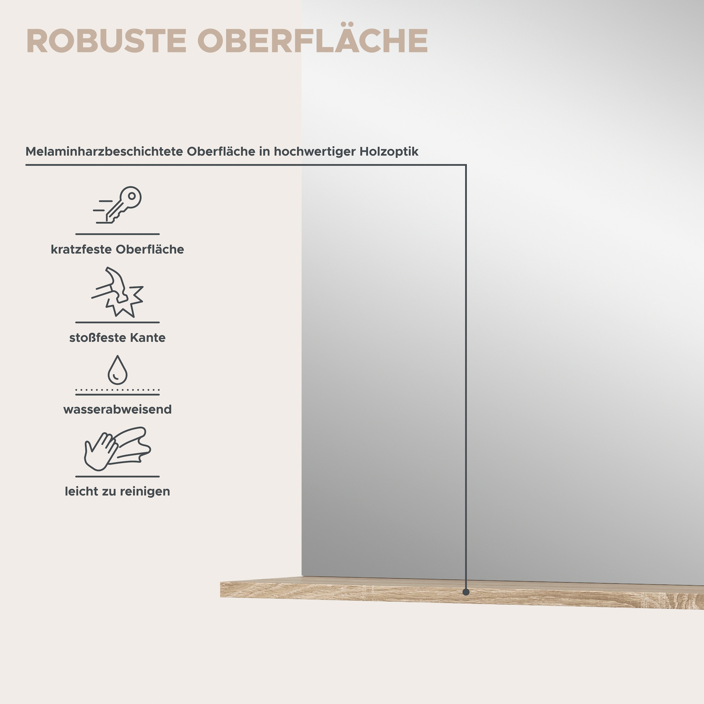 welltime Badspiegel »SIENA, Breite 60cm, 1 Ablageboden, hochwertiges Spiegelglas« in verschiedenen Farben erhältlich, Badmöbel, Spiegel, Badezimmer