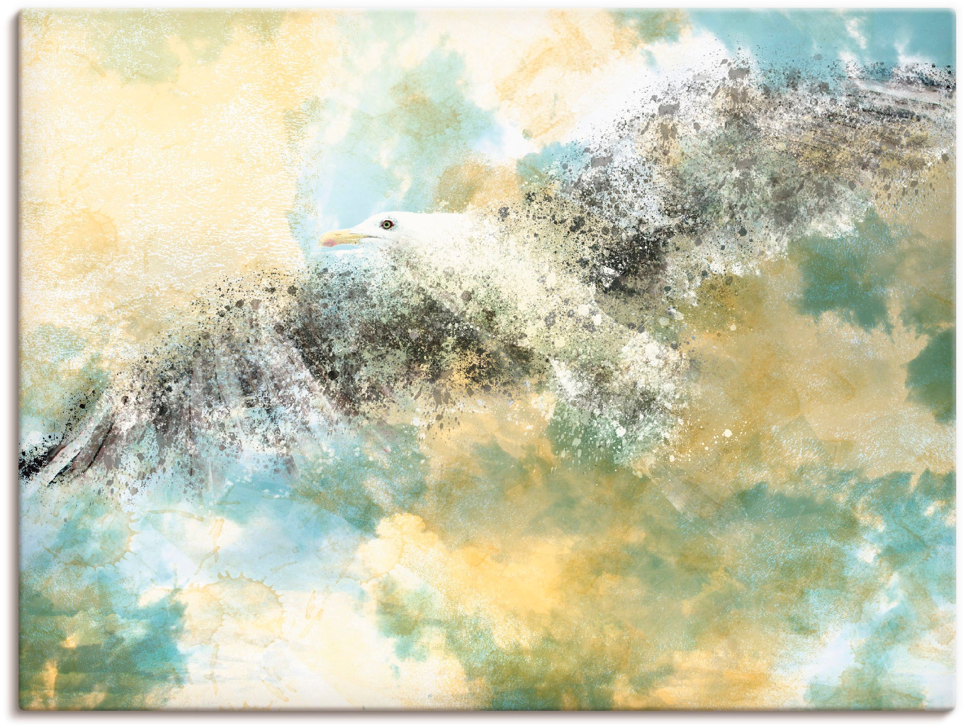 Image of Artland Wandbild "Verschwindende Möwe" Vögel 1 Stk. tlg. als Alubild, Leinwandbild in verschied. Grössen