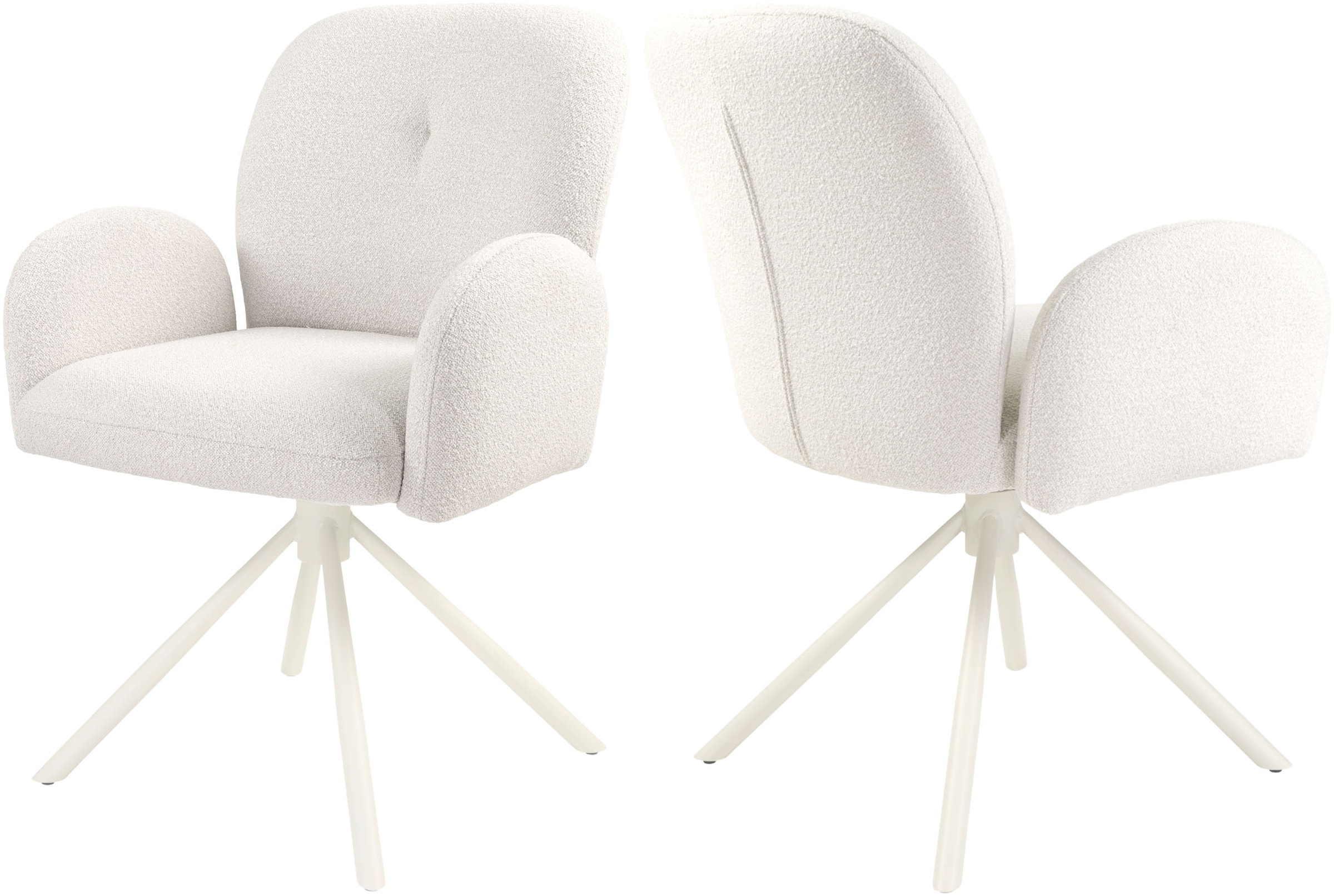 TOM TAILOR HOME Armlehnstuhl »PEBBLE ARMCHAIR« (Set) 2 Stk.Esszimmerstuhl, mit Armlehnen, 4-Fussgestell, 140 kg belastbar, drehbar