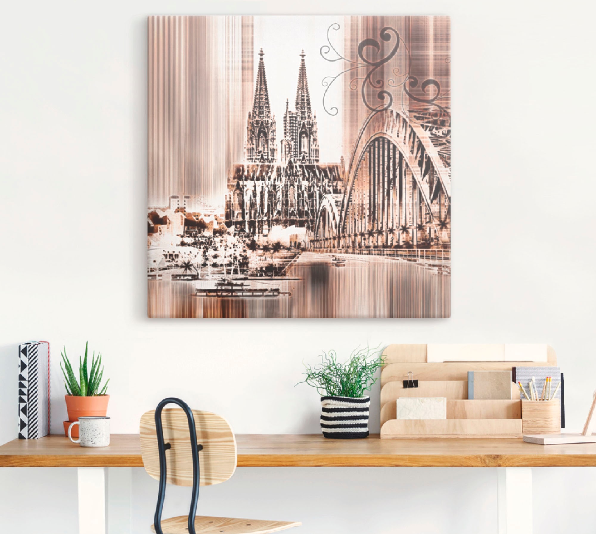 Artland Wandbild »Köln Skyline Collage VI«, Architektonische Elemente, (1 St.), als Leinwandbild, Wandaufkleber in verschied. Grössen