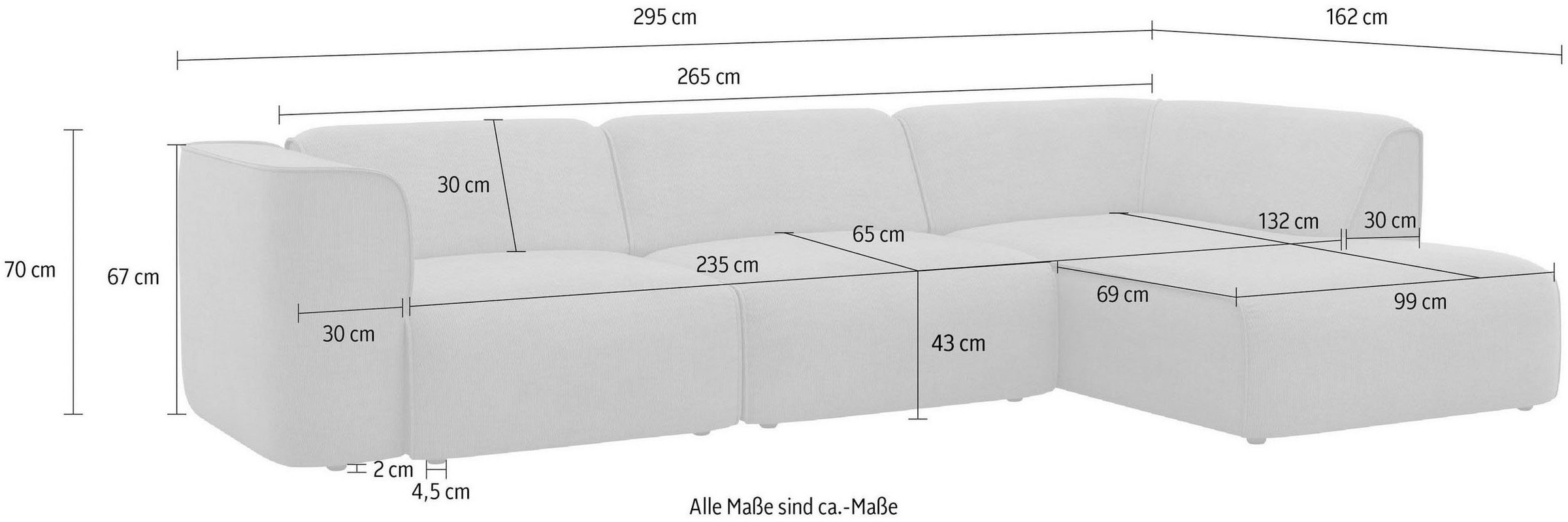 GOODproduct Canapé d'angle »Merid L-Form, B: 295 cm - OTTO. Verlässliche Qualität.« jederzeit durch Module erweiterbar