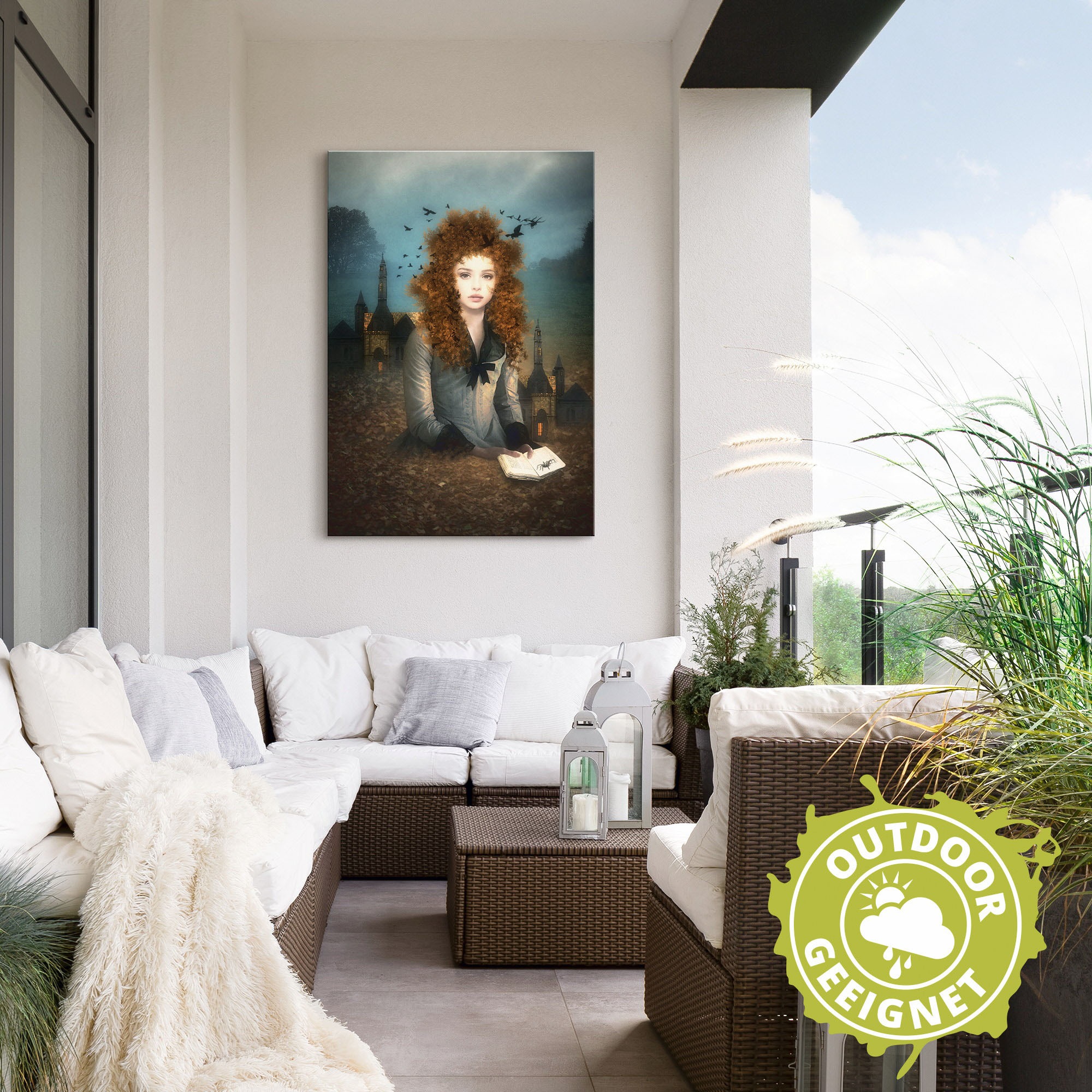 Artland Wandbild »Abendlektüre«, Dark Fantasy, (1 St.), als Alubild, Outdoorbild, Leinwandbild in verschied. Grössen