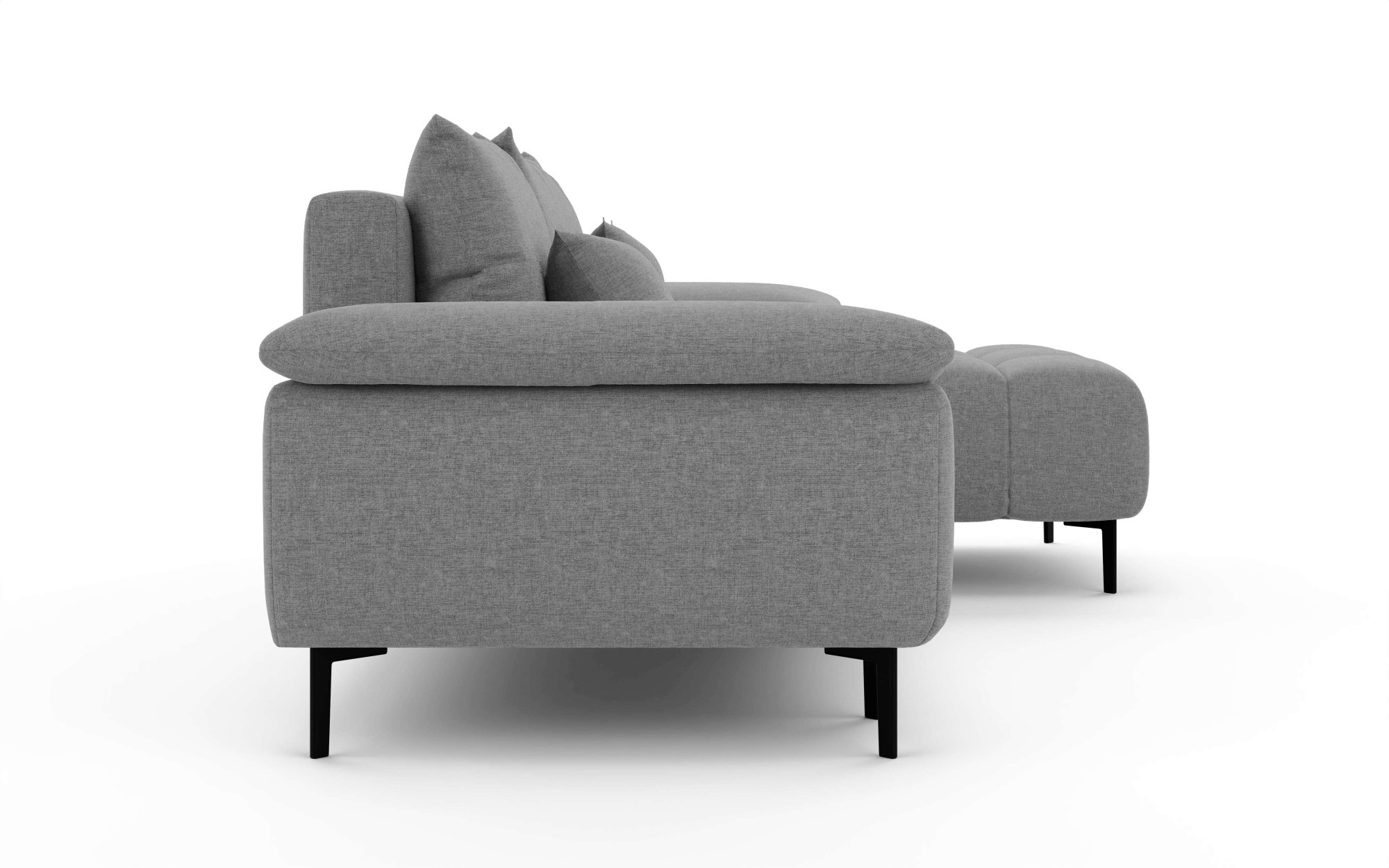 INOSIGN Ecksofa »DROMARA Schlafsofa mit Bettkasten, Masse: B/T/H 277/141/91 cm«, L-Form mit Recamiere rechts/links bestellbar, Wellenunterfederung