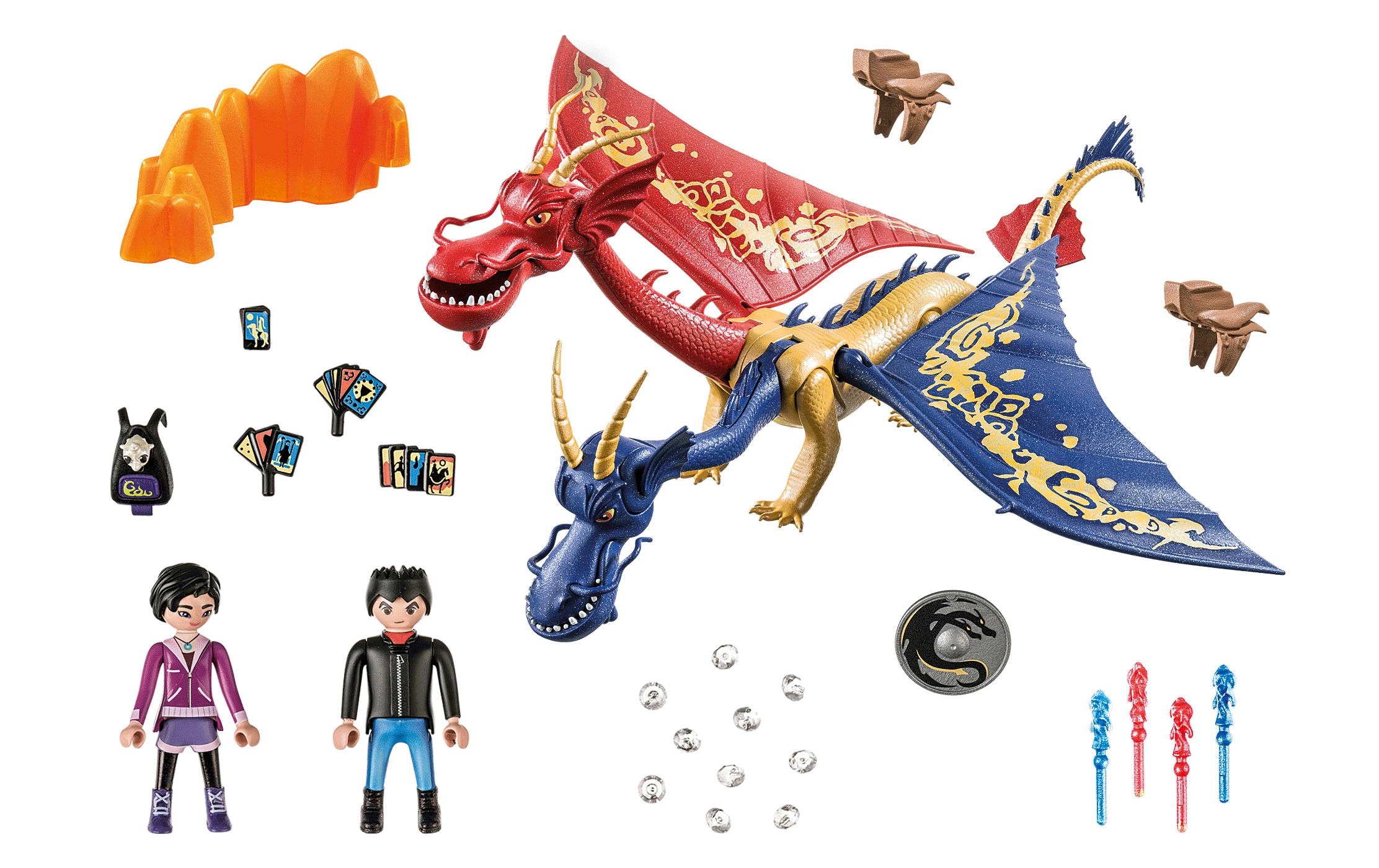 Playmobil® Spielbausteine »Dragons The Nine Realms – Wu & Wei mit Jun 71080«, (40 St.)