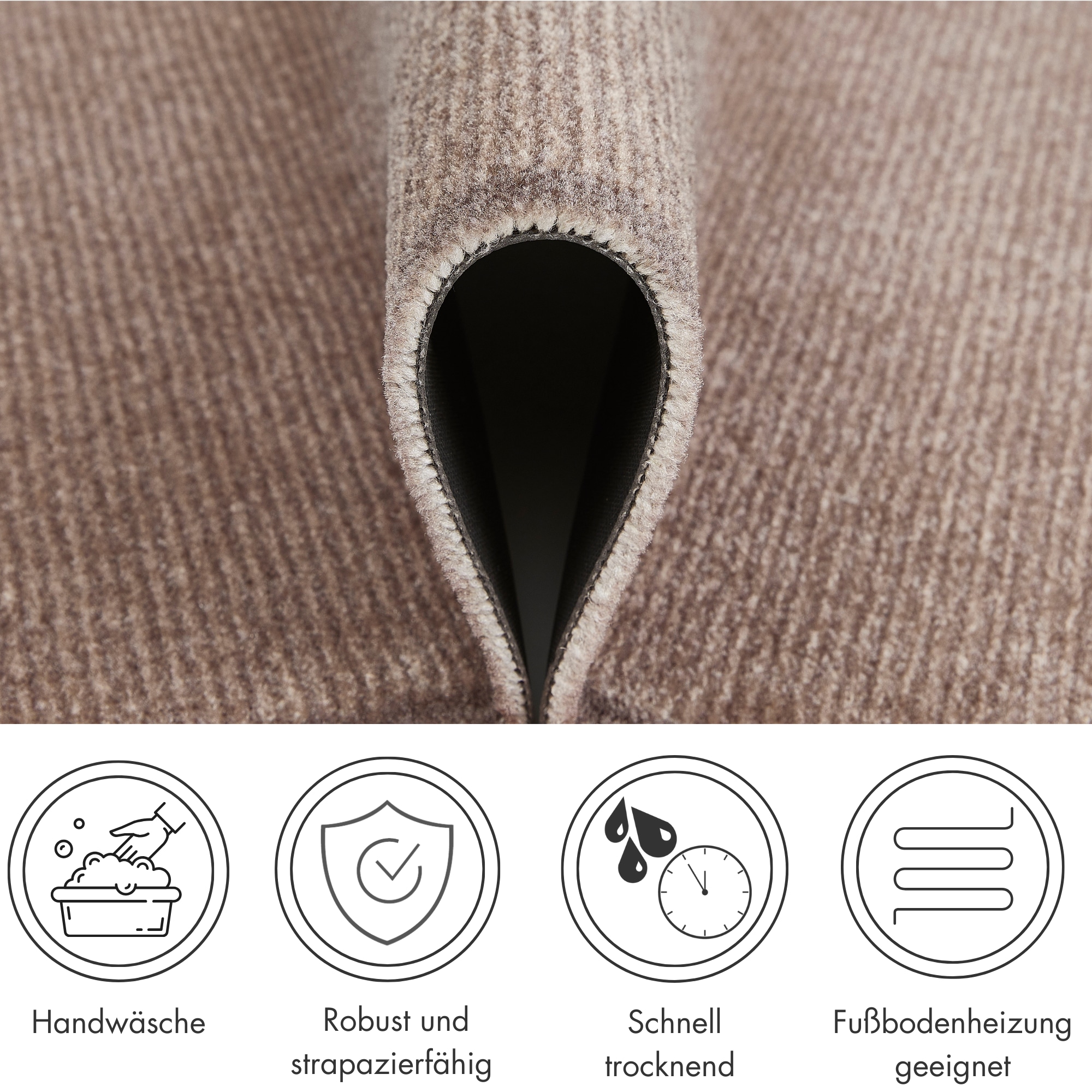 Barbara Becker Fussmatte »Gentle Schmutzfangmatte & Läufer, Made in Belgium«, rechteckig, 7 mm Höhe, Schmutzfangteppich, Schmutzmatte, dezentes Streifen Design, waschbar