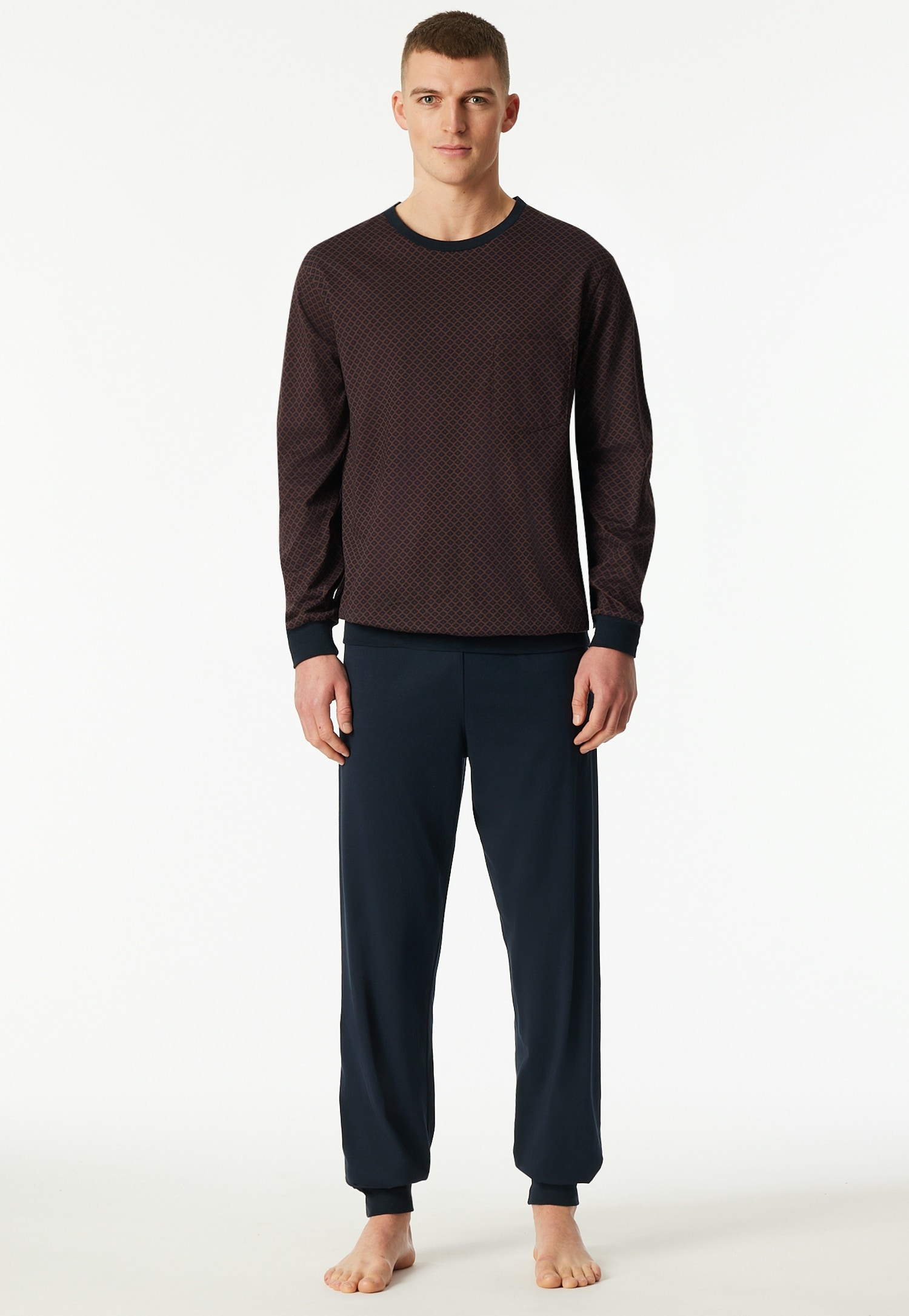 Schiesser Schlafanzug »Comfort Essentials« 2 Stk. tlg., mit angenehmen Bündchen