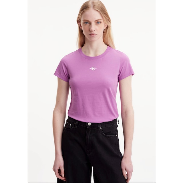 ♕ Calvin Klein Jeans T-Shirt »MICRO MONOLOGO SLIM FIT TEE«, mit  Rundhalsausschnitt versandkostenfrei auf