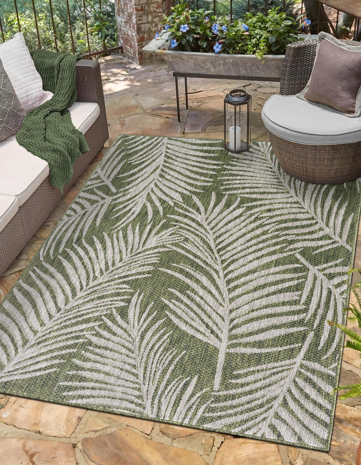 Image of Myflair Möbel & Accessoires Teppich "Autumn" rechteckig 8 mm Höhe Wendeteppich, Blätter Motiv, Outdoor geeignet, Balkon, Terrasse