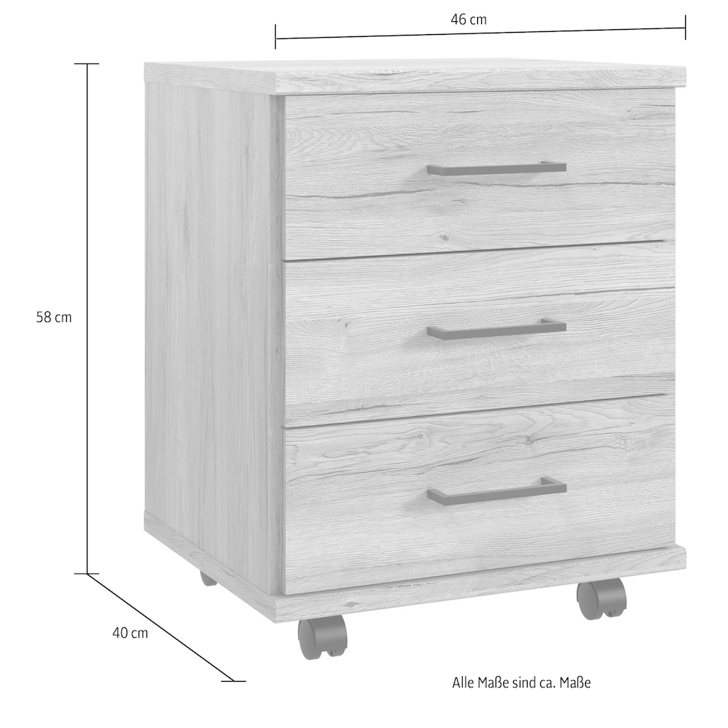 Wimex Rollcontainer »Home Desk«, mit 3 Schubladen, 46cm breit, 58cm hoch