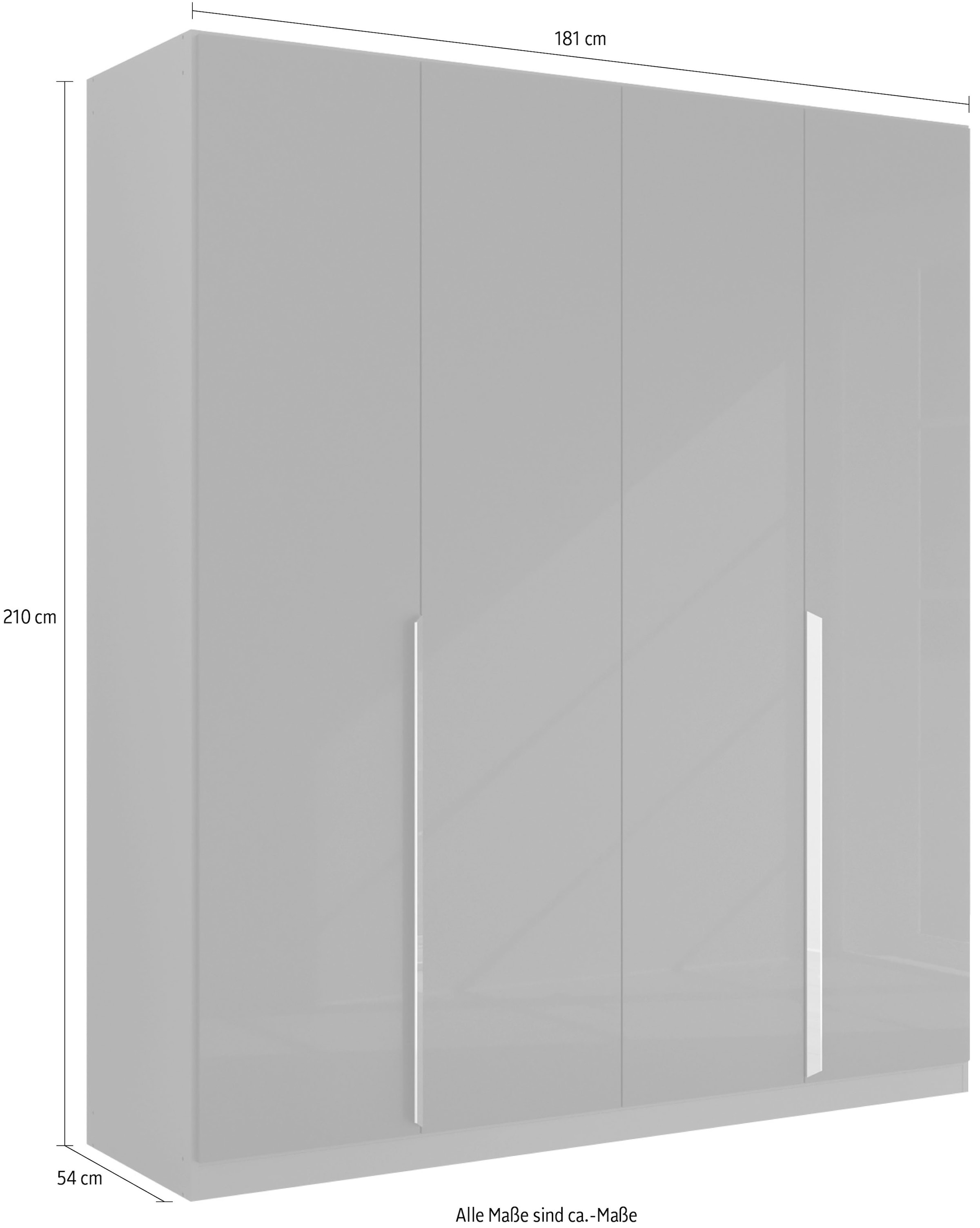 rauch Drehtürenschrank »Kleiderschrank Schrank Garderobe Ankleide GLAMOUR BY QUADRA SPIN« Breiten: 181/226/271 cm, Höhe 210 cm,  mit eleganter Hochglanzfront und Stangengriff MADE IN GERMANY