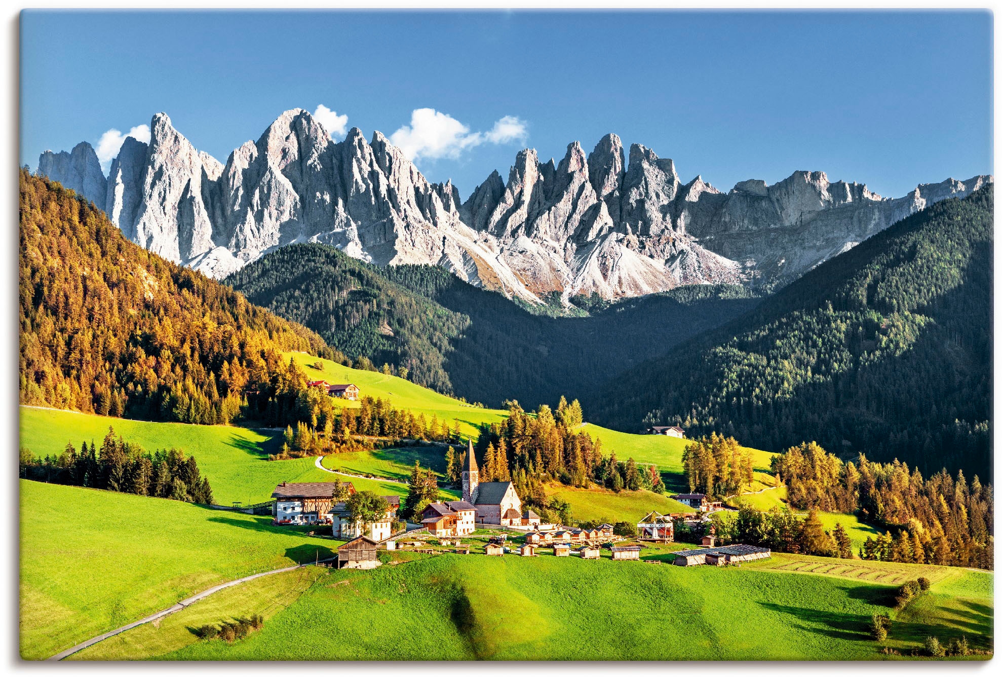Artland Wandbild »Alpen Berge Santa Maddalena«, Berge & Alpenbilder, (1 St.),  als Alubild, Outdoorbild, Leinwandbild, Poster in verschied. Grössen jetzt  kaufen