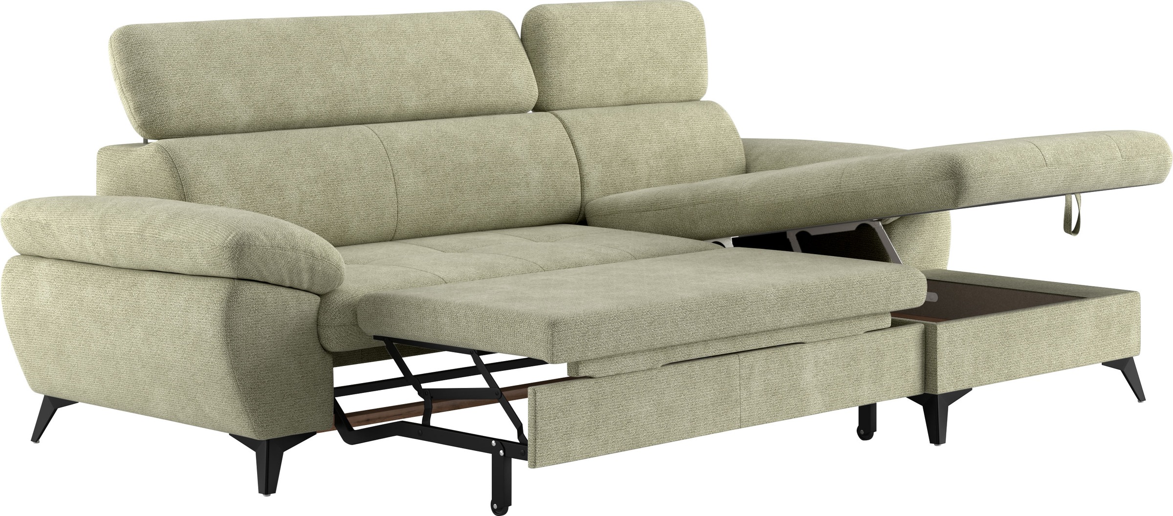 COTTA Ecksofa »Hudson L-Form«, mit Kopfteilverstellung, wahlweise mit Bettfunktion & Bettkasten