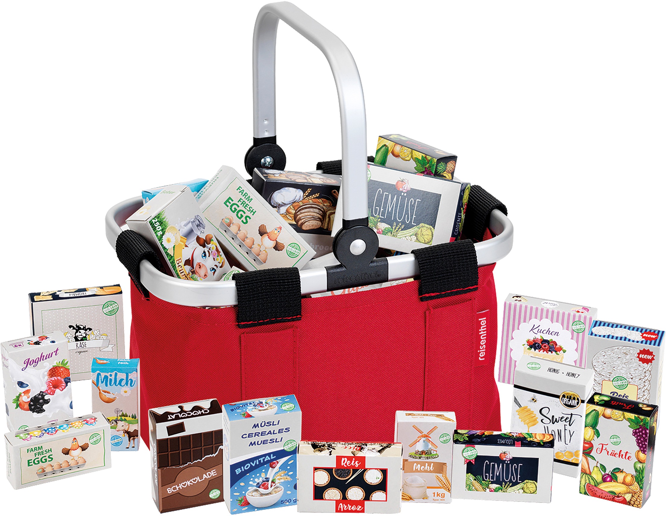 Image of Klein Kaufladensortiment »Reisenthel Korb gefüllt«, mit Kaufladenminiaturen bei Ackermann Versand Schweiz