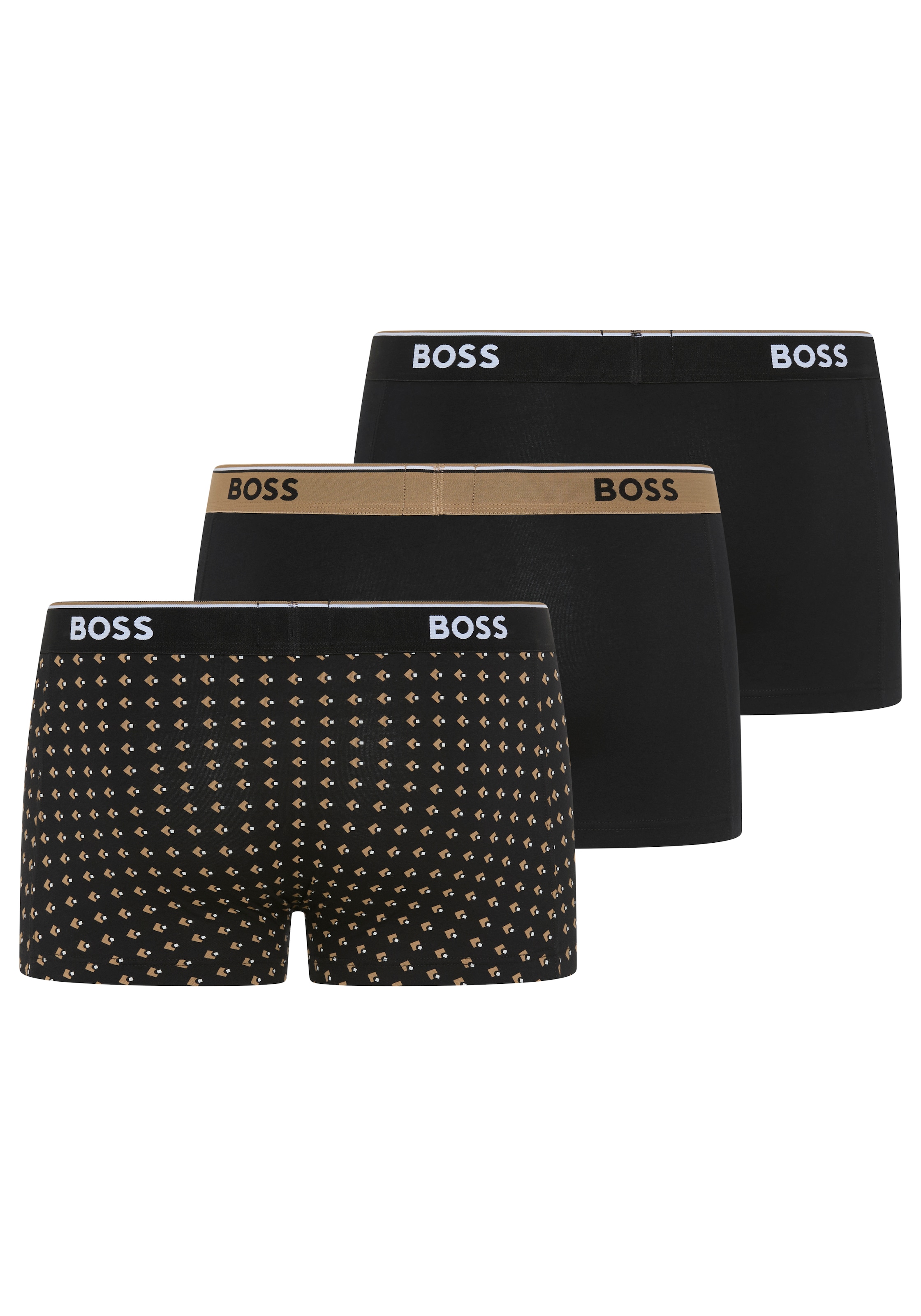 BOSS Tronc Paquet, 3 cuis aus Stretch-Baumwolle, elastischer Bund, mittlere Bundhöhe