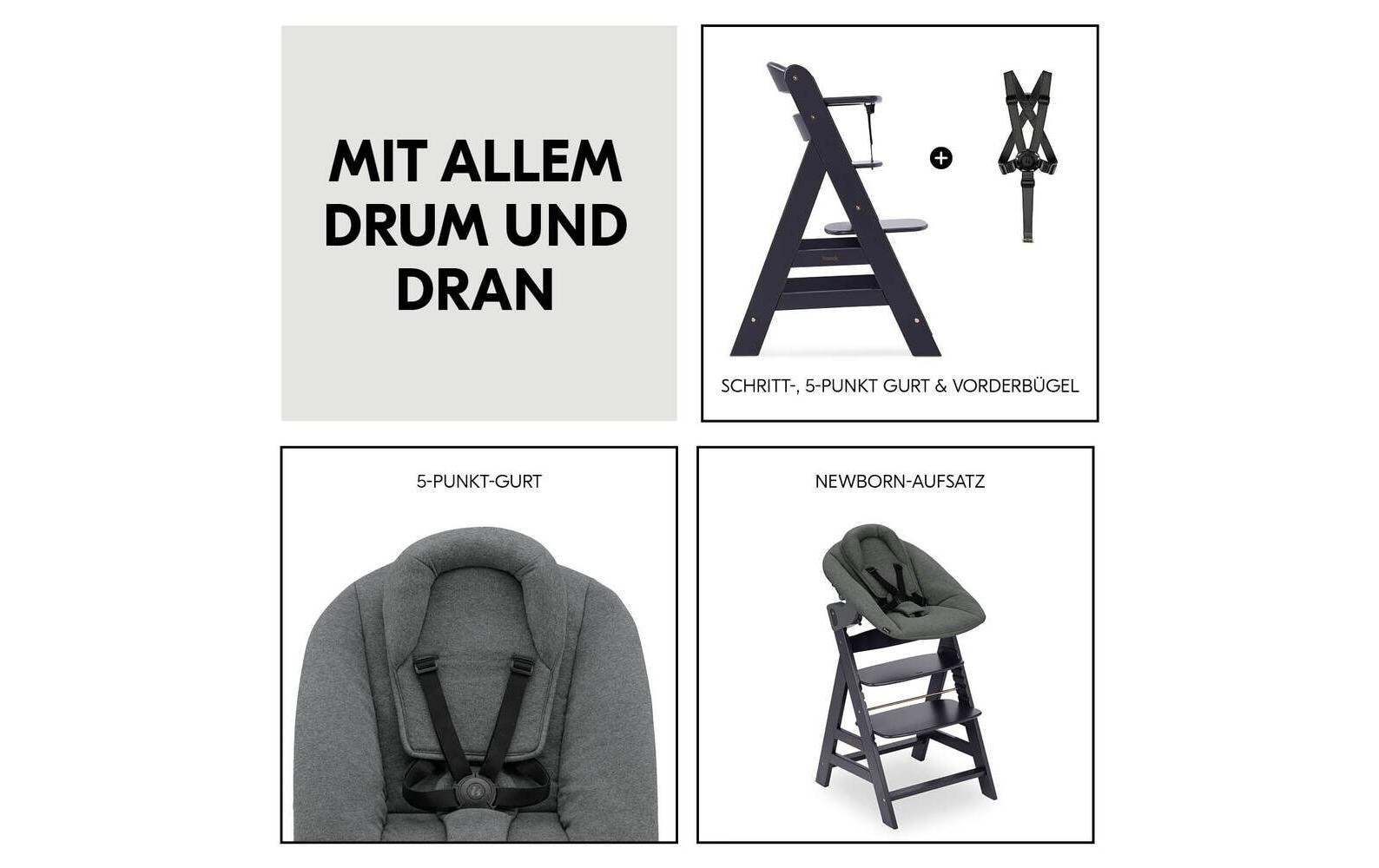 Hauck Hochstuhl »Alpha kaufen günstig Dark Newborn Set Grey« Plus