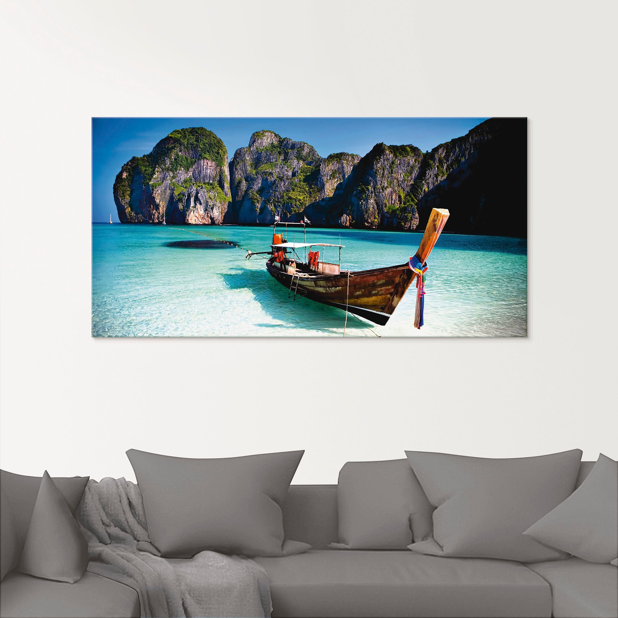 Artland Glasbild »Maya Bay, Koh Phi Phi Leh, Thailand« Boote & Schiffe 1 Stk. tlg. in verschiedenen Grössen
