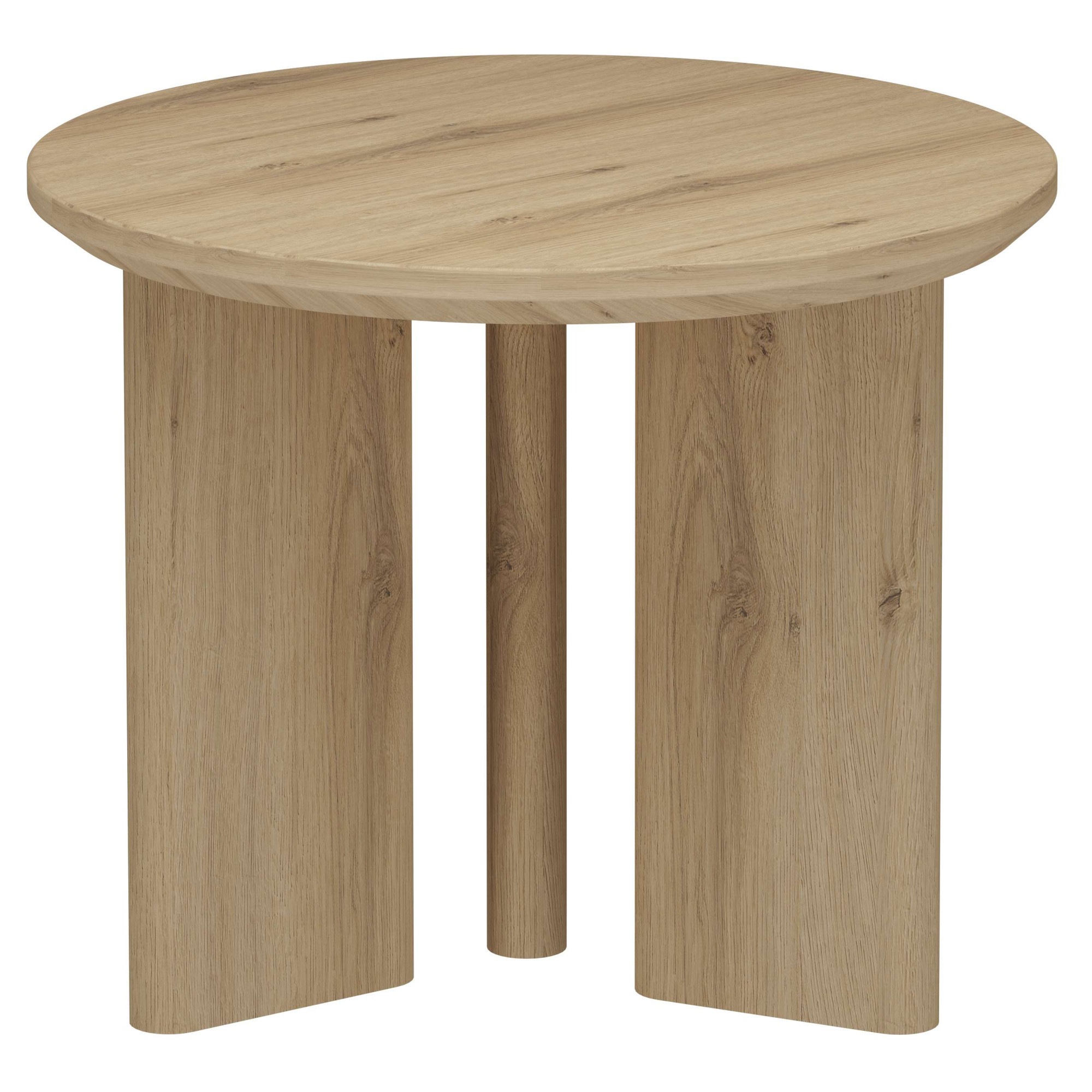 OTTO home Beistelltisch "Cassian" 1 Stk. tlg. warme Eichenoptik, außergewöhnliches Kreuzgestell, Ø 50 cm