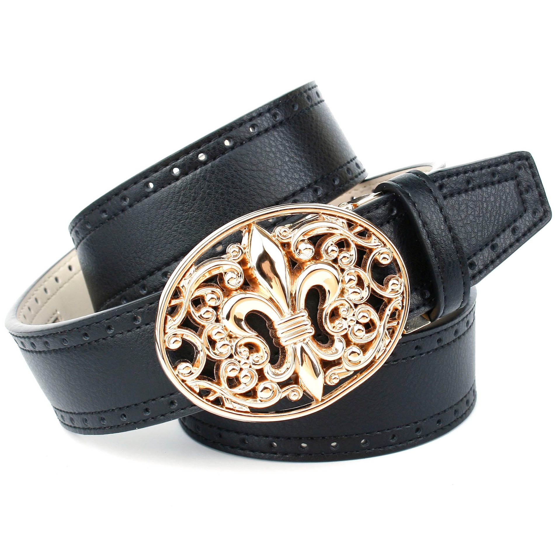 Image of Anthoni Crown Ledergürtel, mit französischer Lilie und Lochmuster bei Ackermann Versand Schweiz